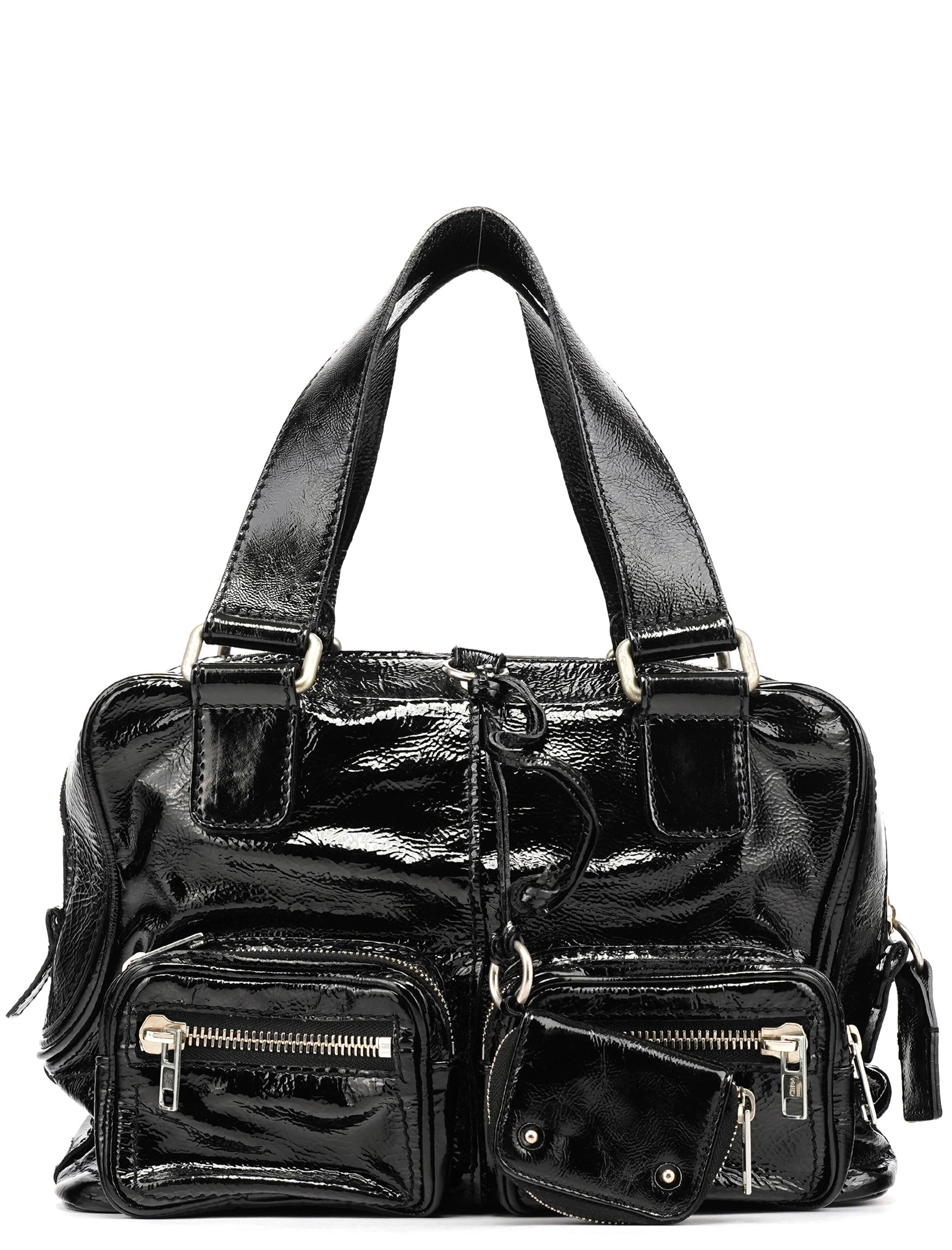 Black Patent Leather Betty Tote Bag