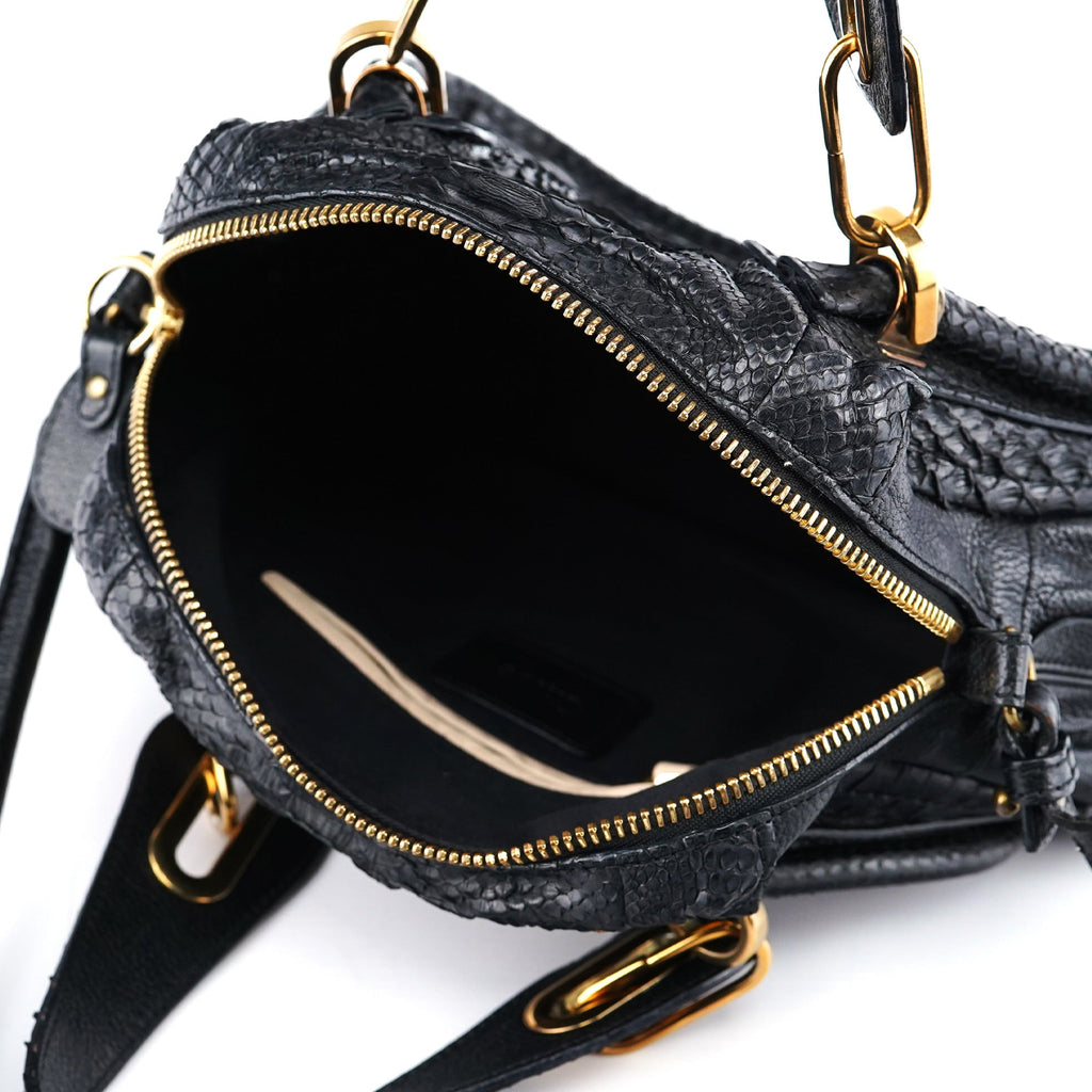 Black Python Paraty 2-Way Shoulder Bag