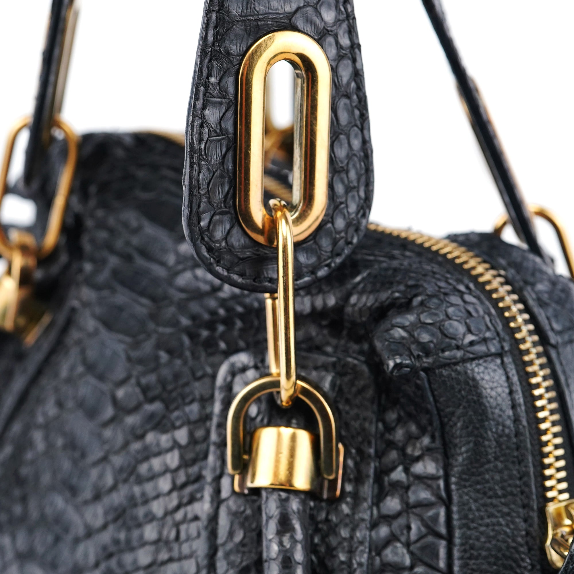 Black Python Paraty 2-Way Shoulder Bag