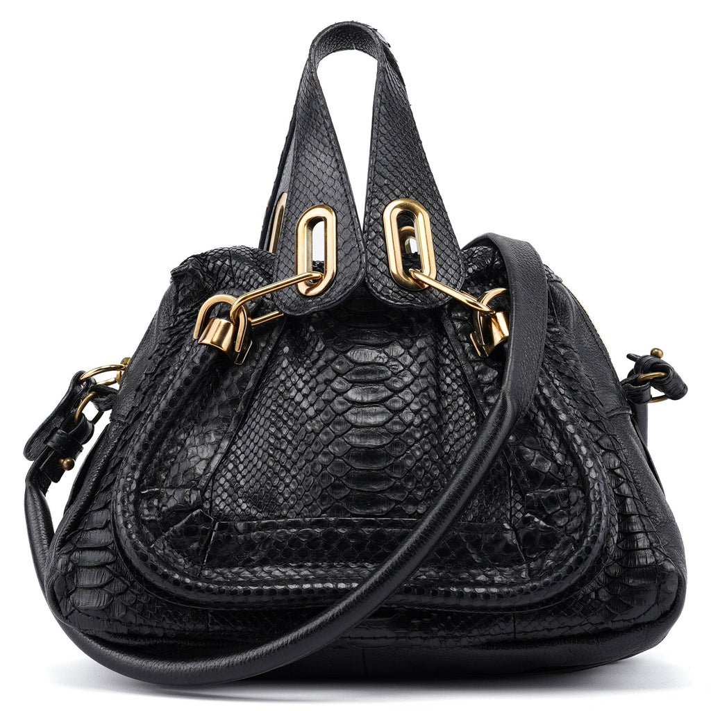 Black Python Paraty 2-Way Shoulder Bag