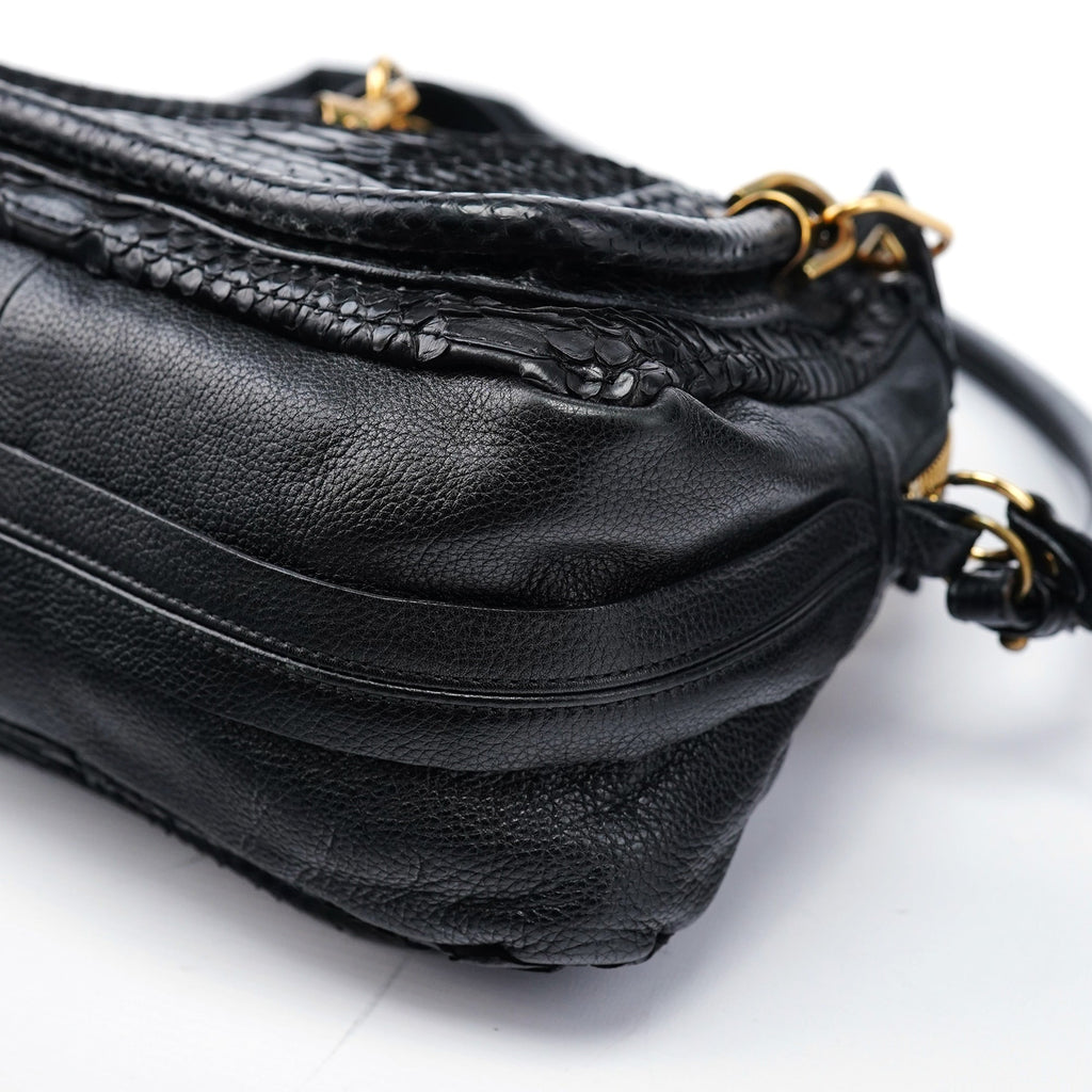 Black Python Paraty 2-Way Shoulder Bag