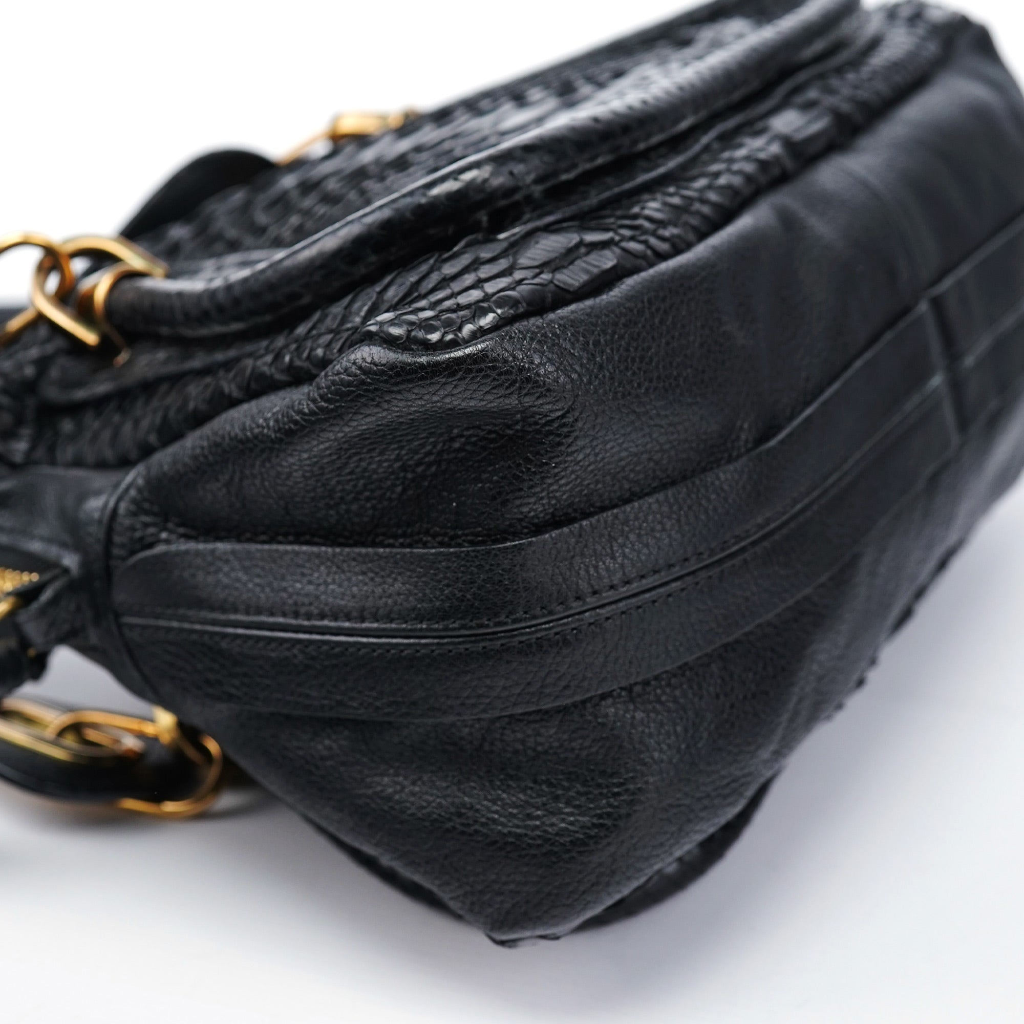 Black Python Paraty 2-Way Shoulder Bag