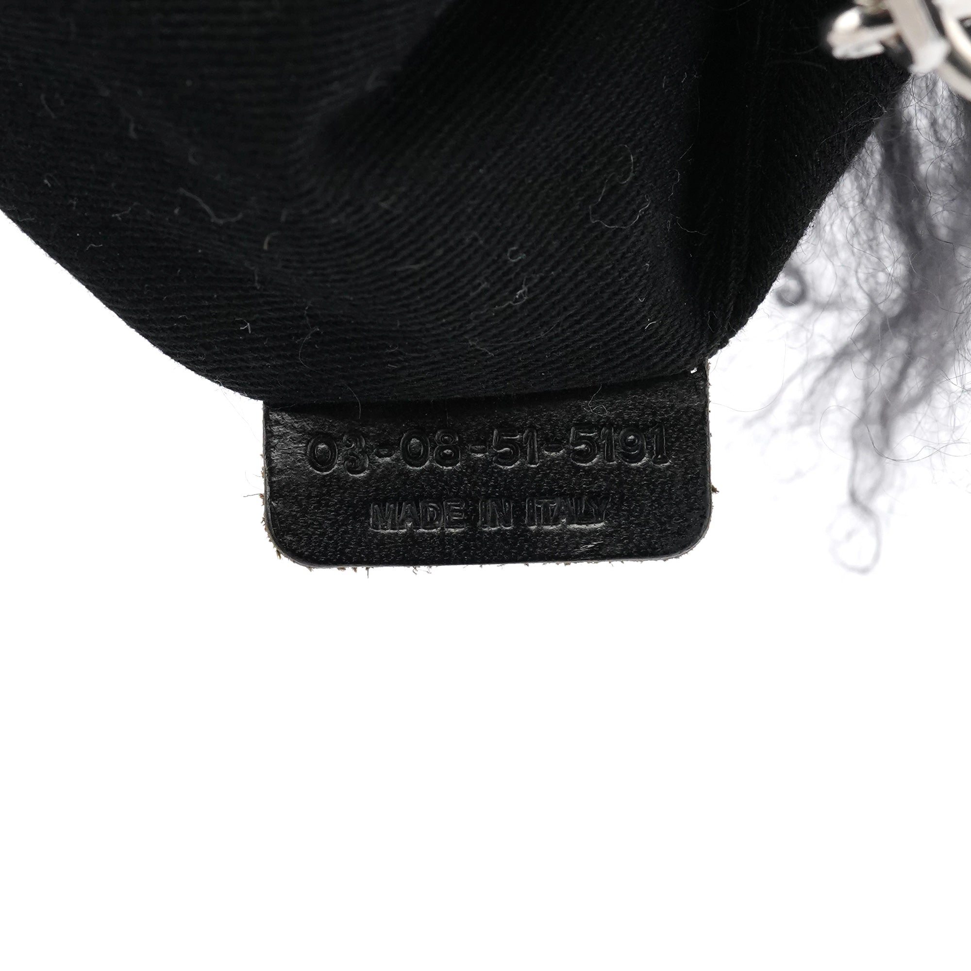 Black Shearling Embellished Chain Shoulder Bag