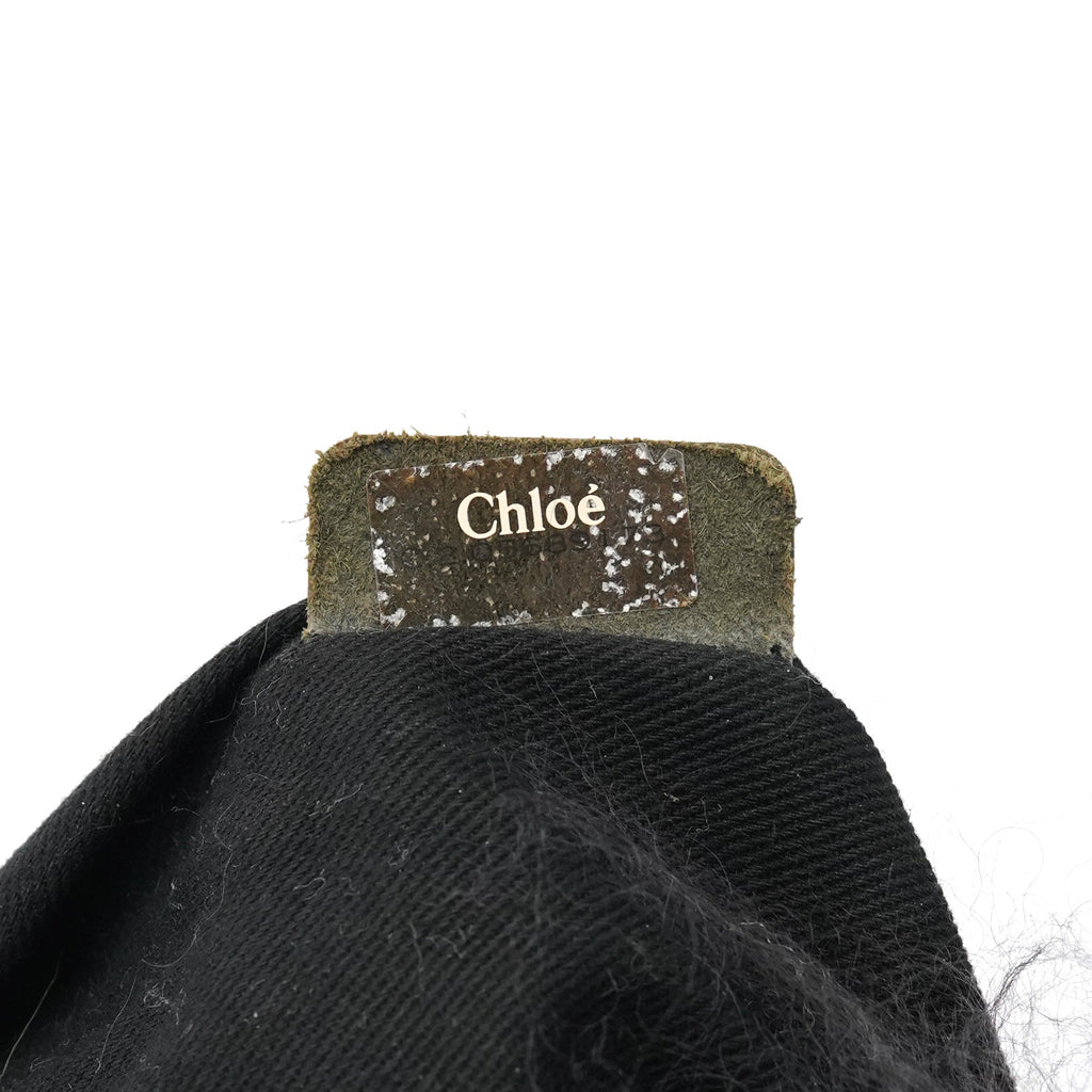 Black Shearling Embellished Chain Shoulder Bag