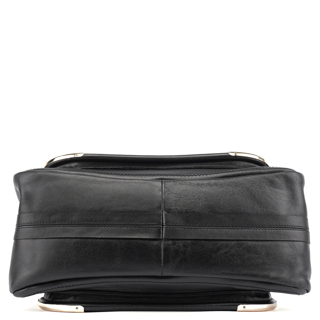 Black Silver Calfskin Paraty 2-Way Shoulder Bag