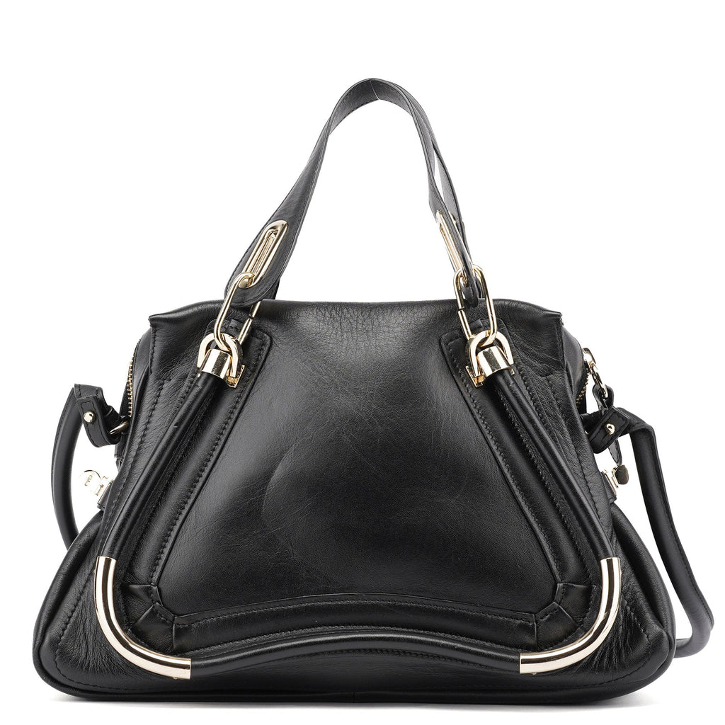 Black Silver Calfskin Paraty 2-Way Shoulder Bag