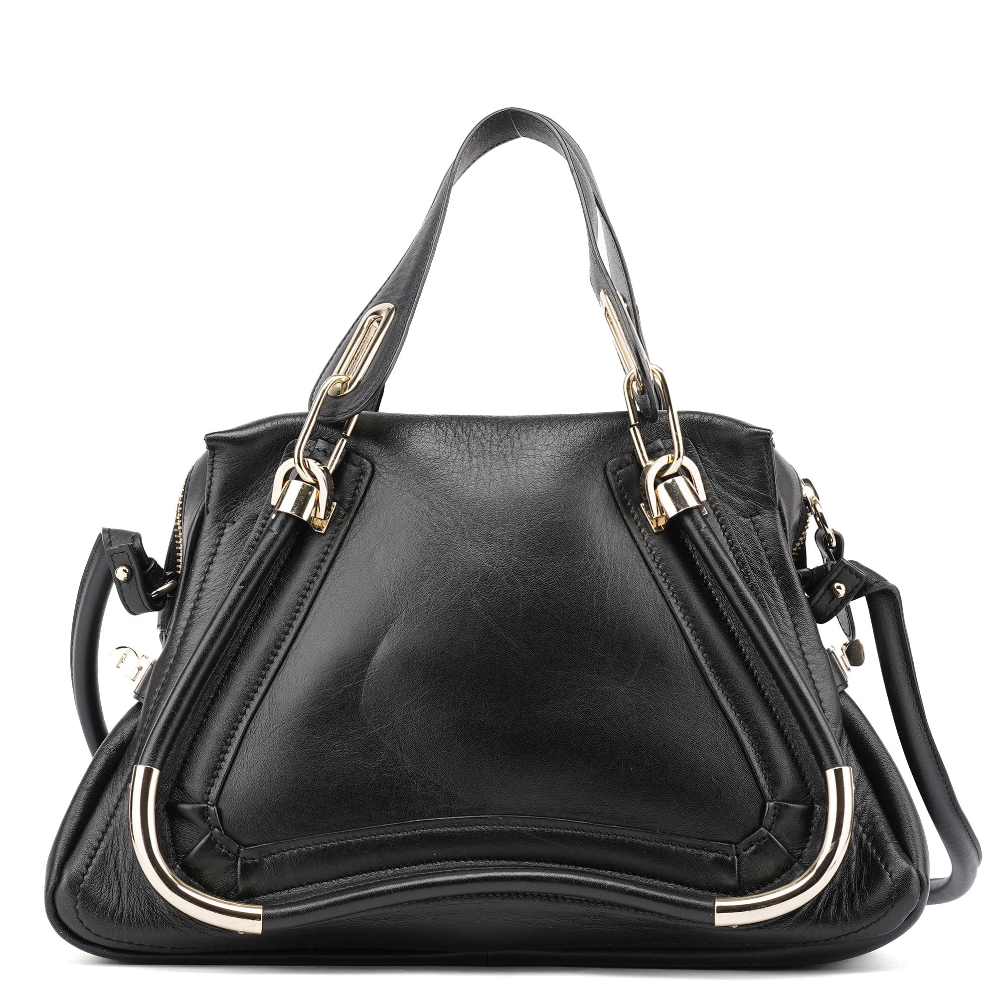 Black Silver Calfskin Paraty 2-Way Shoulder Bag
