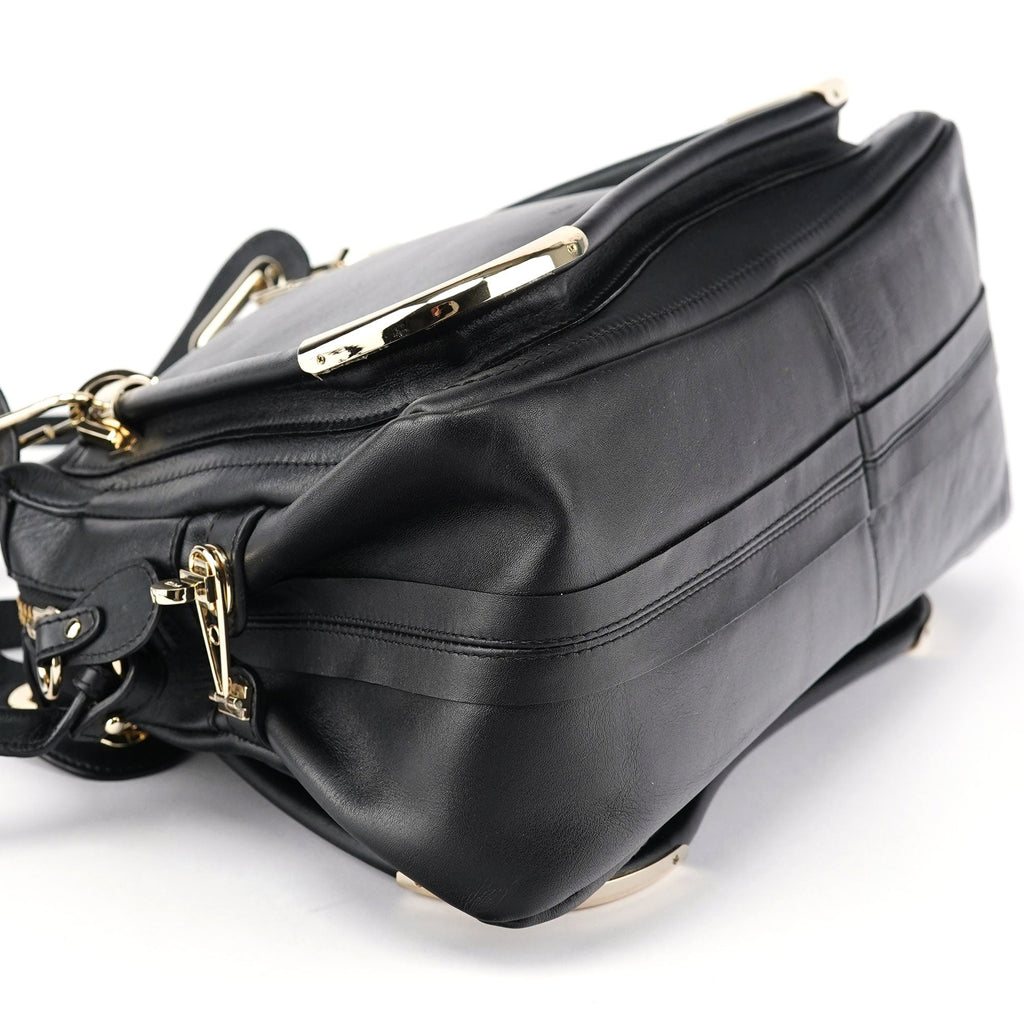 Black Silver Calfskin Paraty 2-Way Shoulder Bag