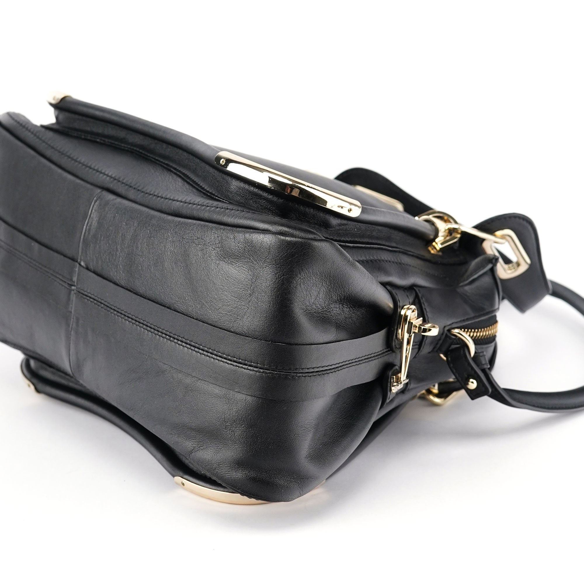 Black Silver Calfskin Paraty 2-Way Shoulder Bag