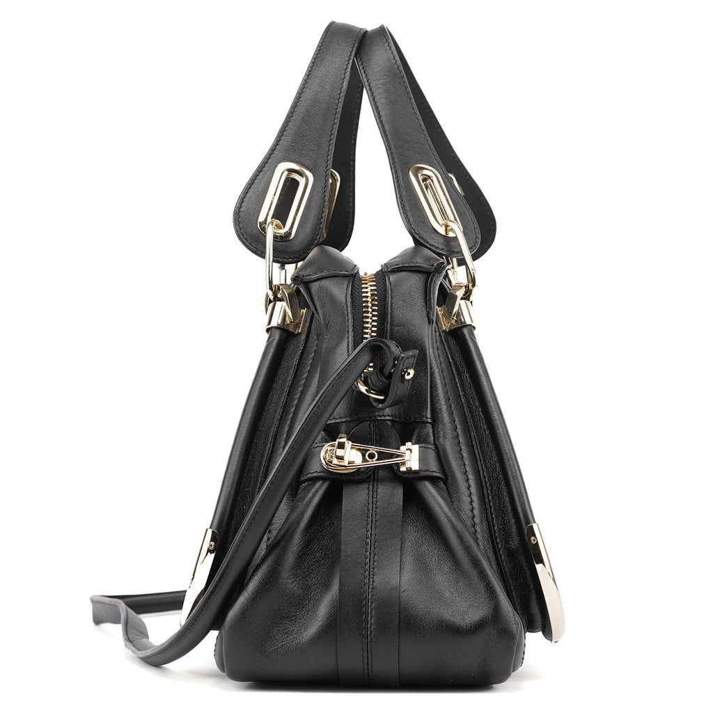Black Silver Calfskin Paraty 2-Way Shoulder Bag