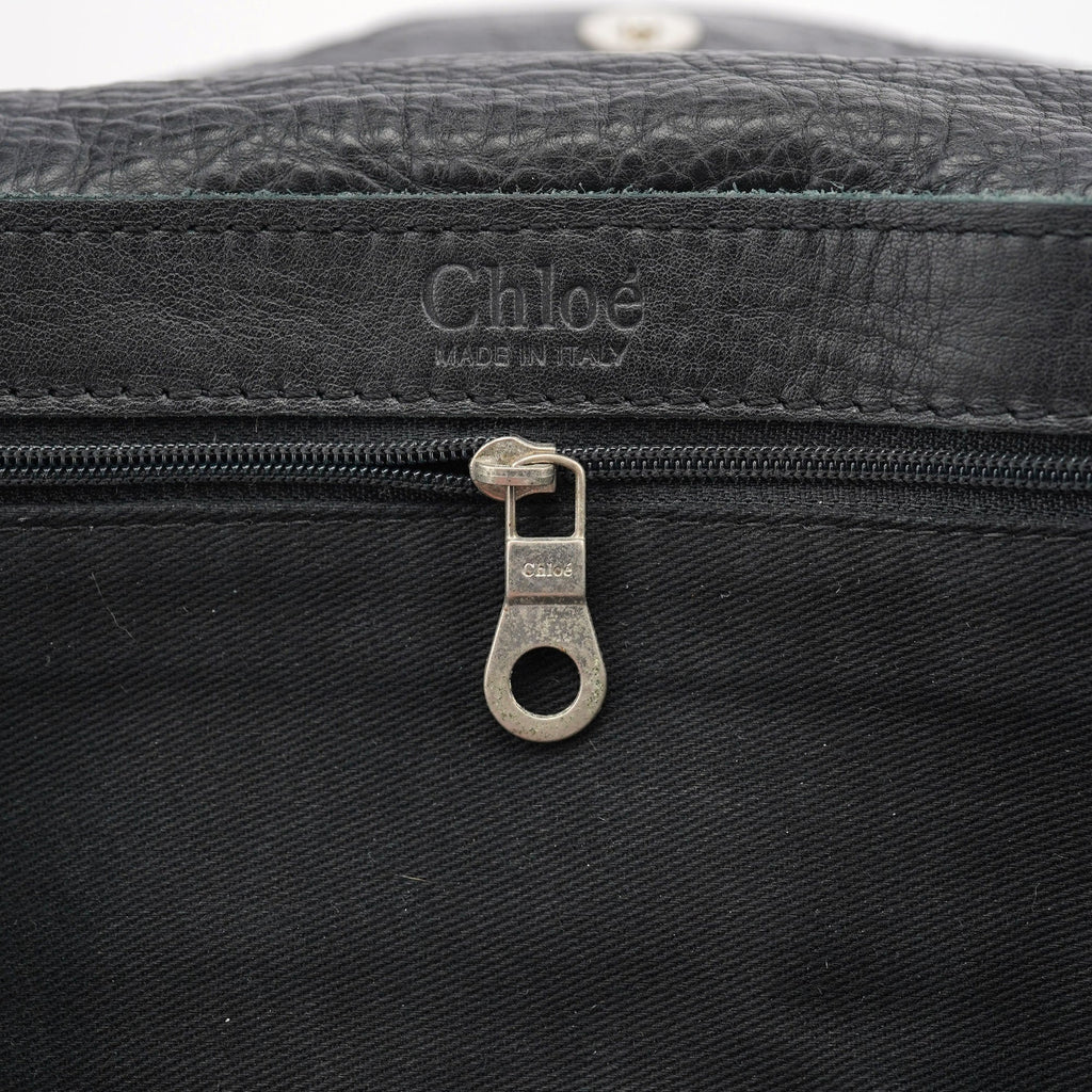 Black Studded Leather Tote Bag