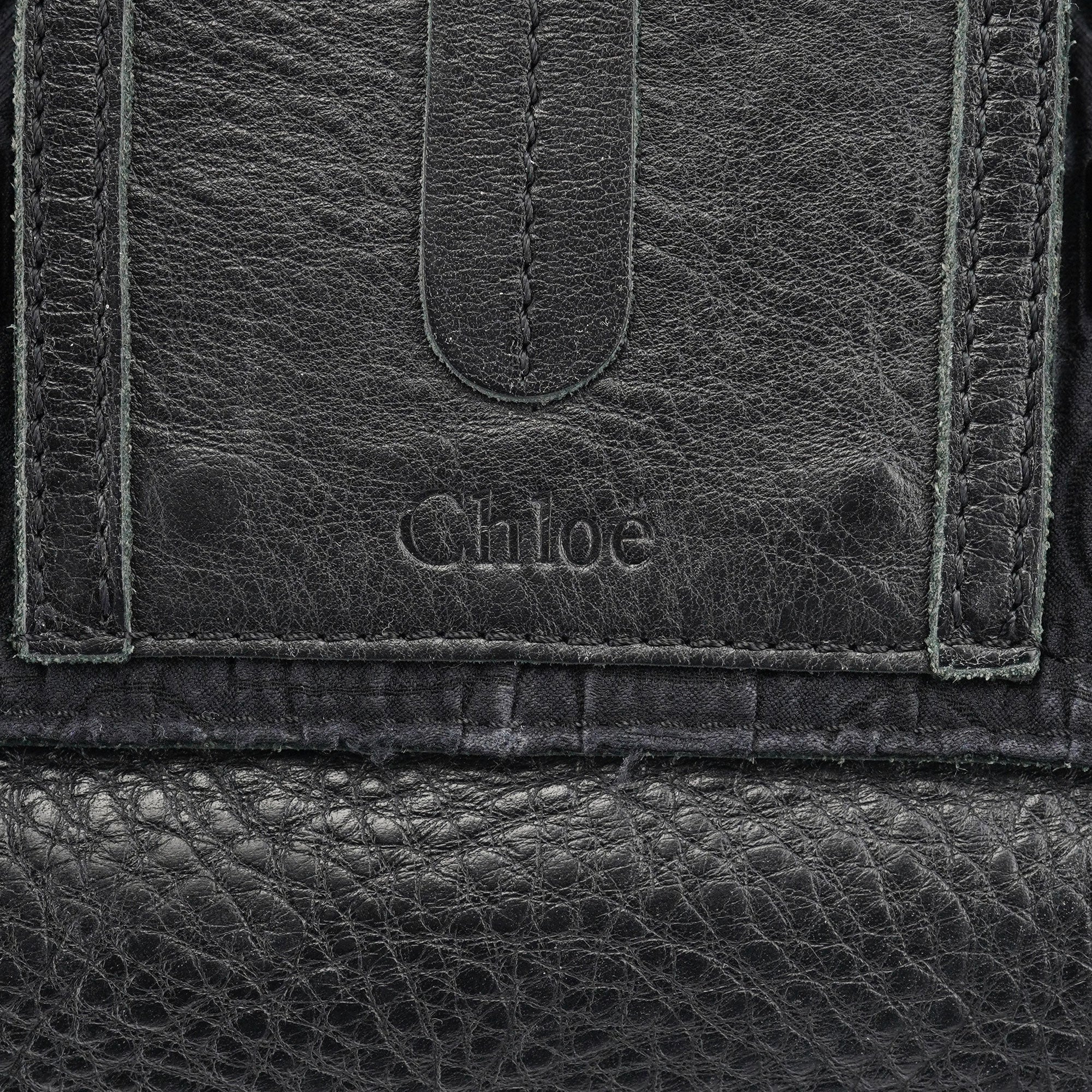 Black Studded Leather Tote Bag