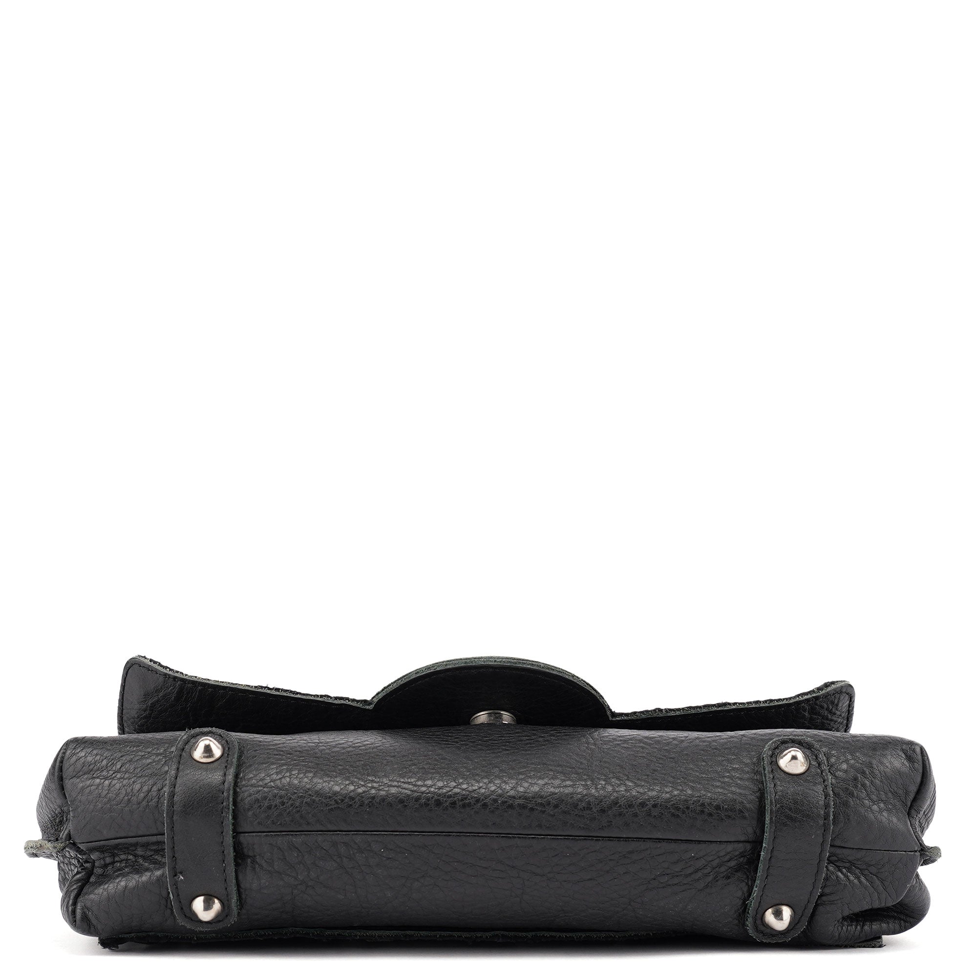 Black Studded Leather Tote Bag