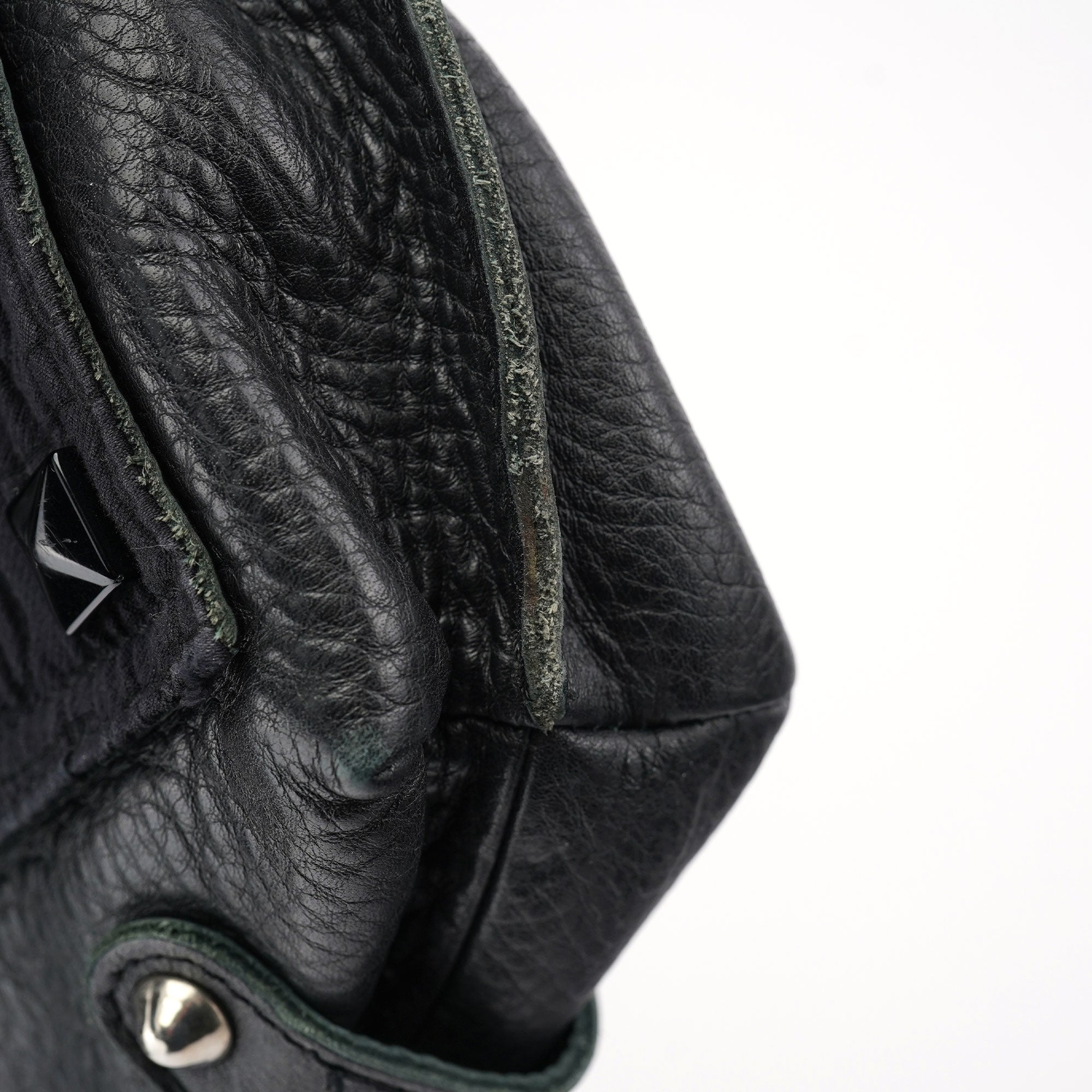Black Studded Leather Tote Bag