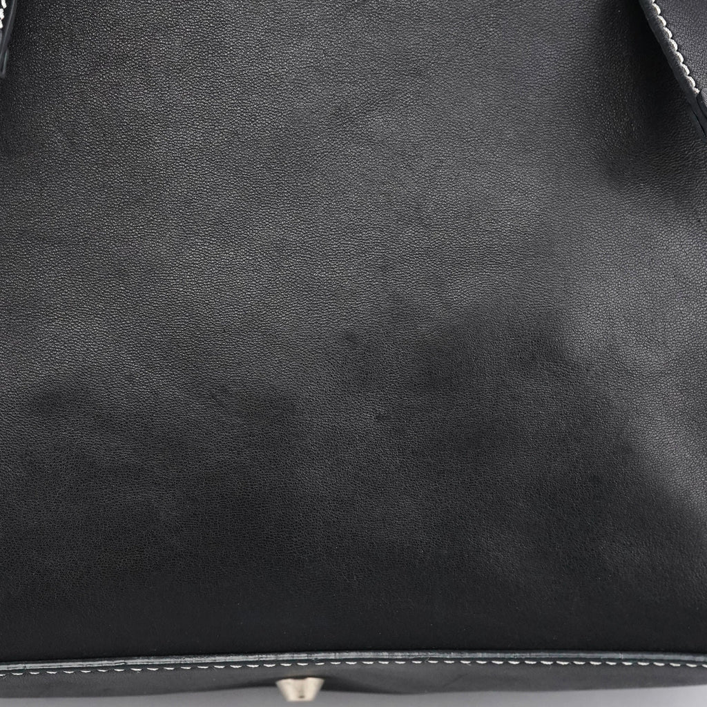 Black Studded Leather Tote Bag