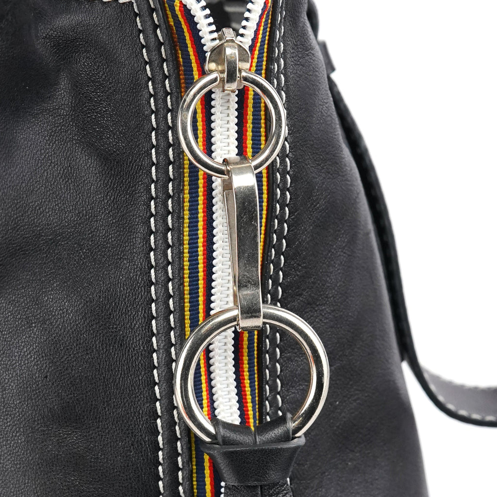 Black Studded Leather Tote Bag