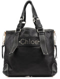 Black Studded Leather Tote Bag