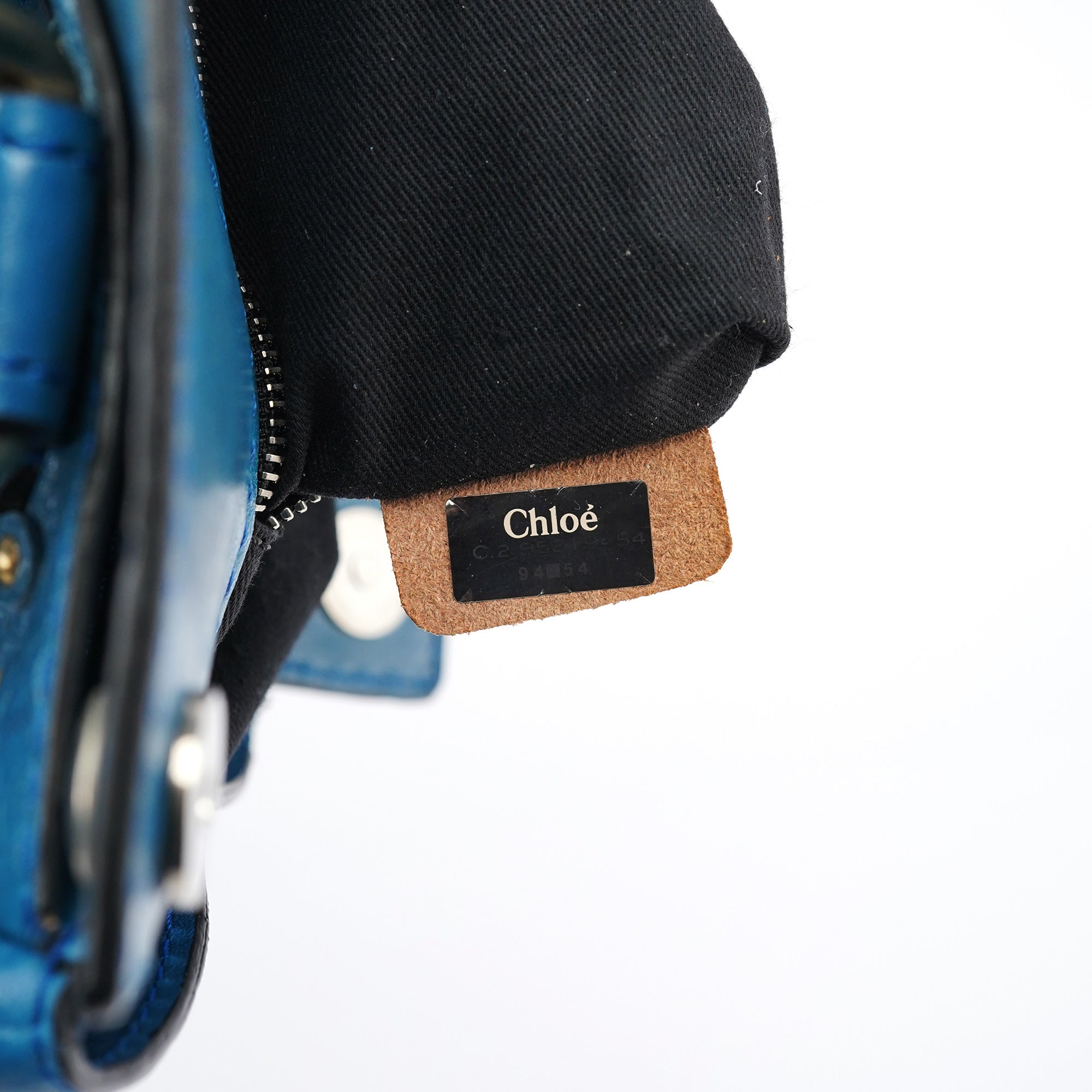 Blue Calfskin Leather Paddington Shoulder Bag