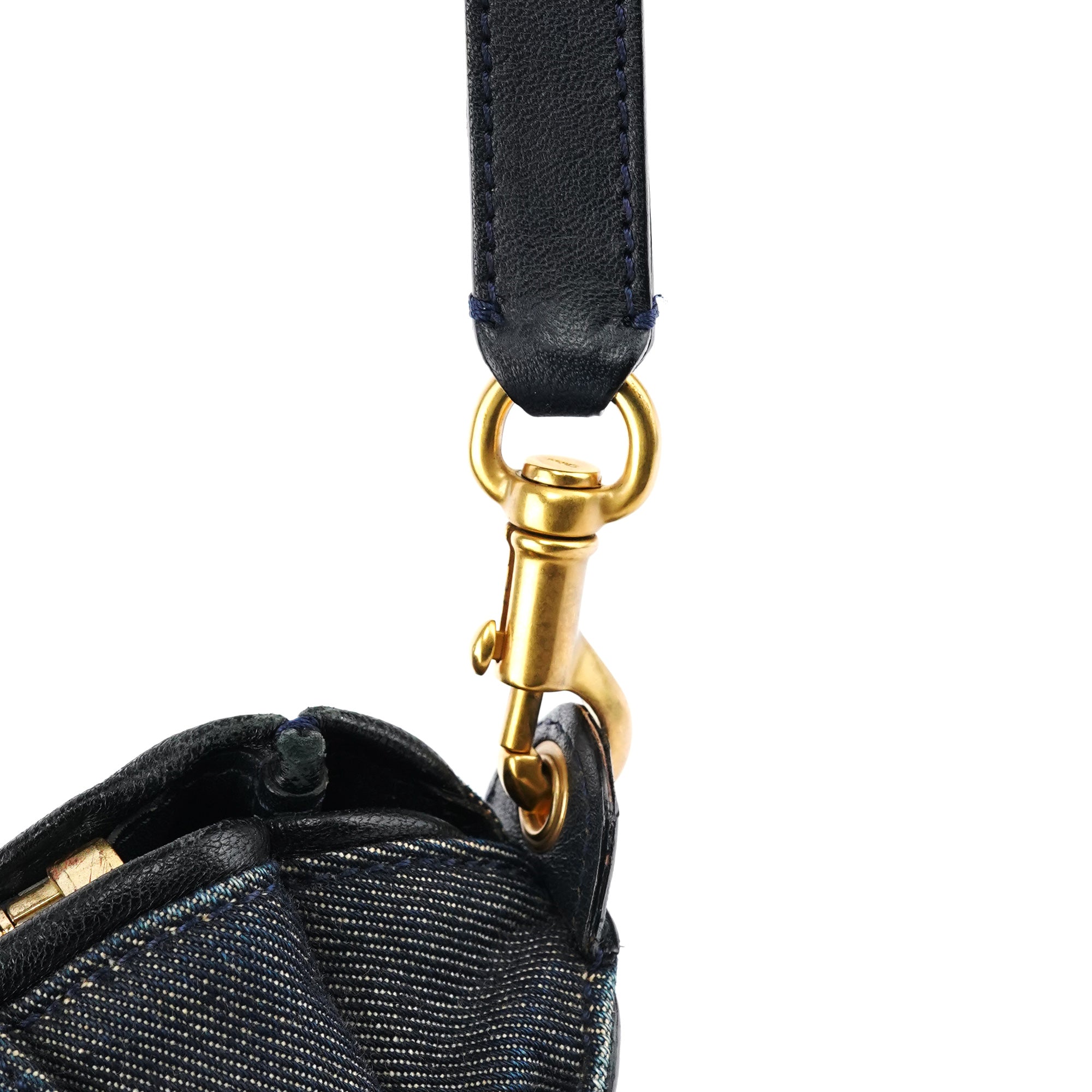 Blue Denim Leather Marcie 2-Way Bag