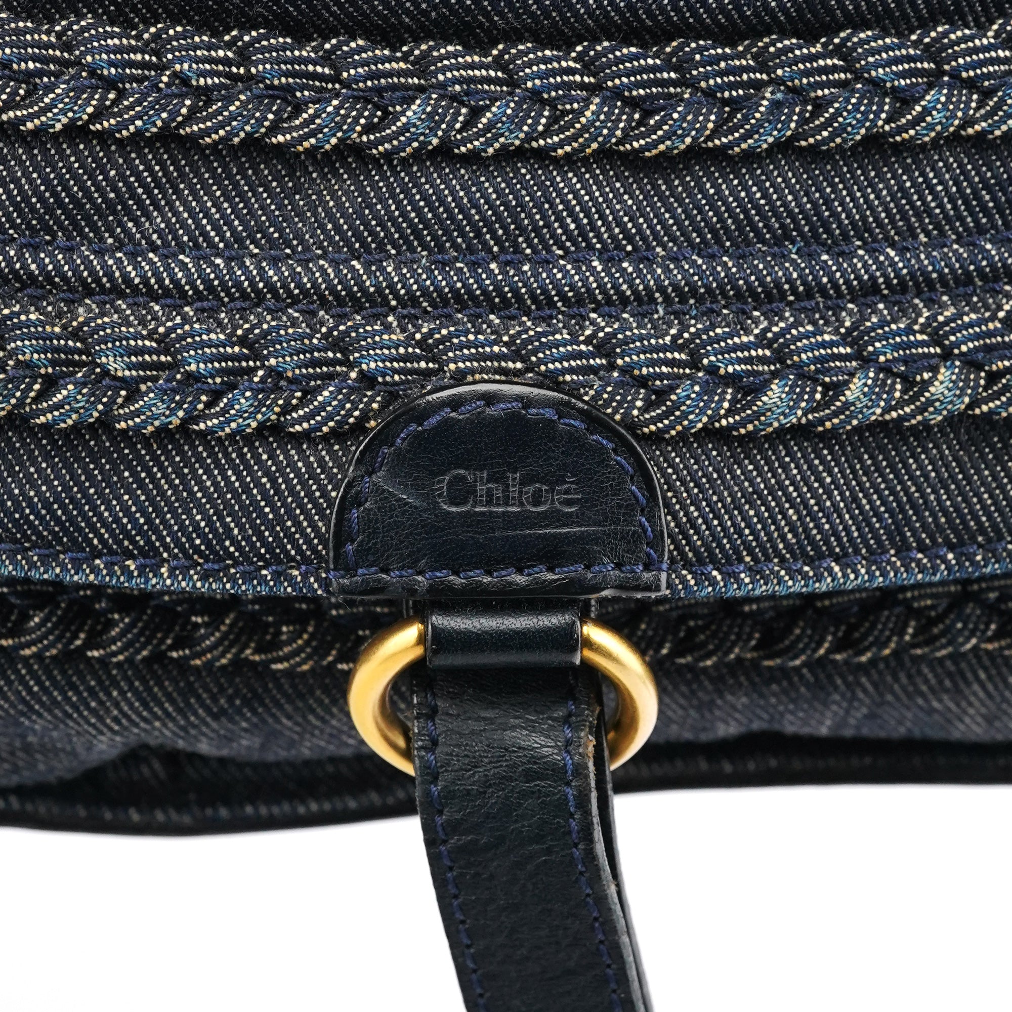 Blue Denim Leather Marcie 2-Way Bag