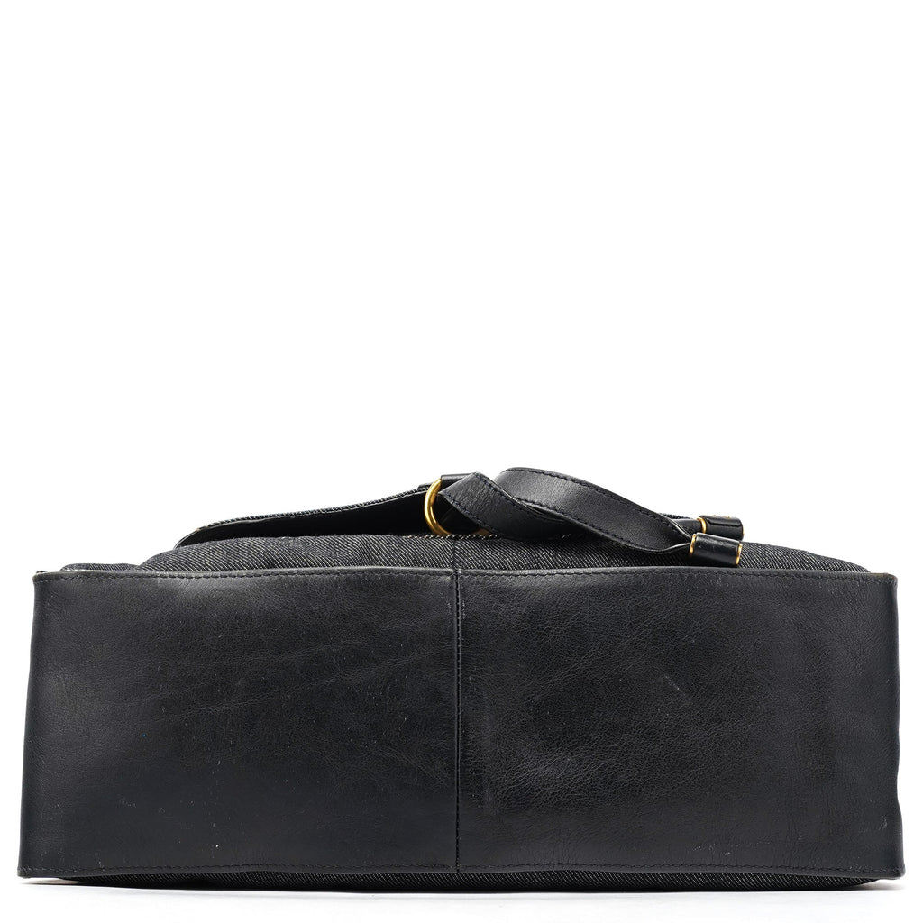 Blue Denim Leather Marcie 2-Way Bag