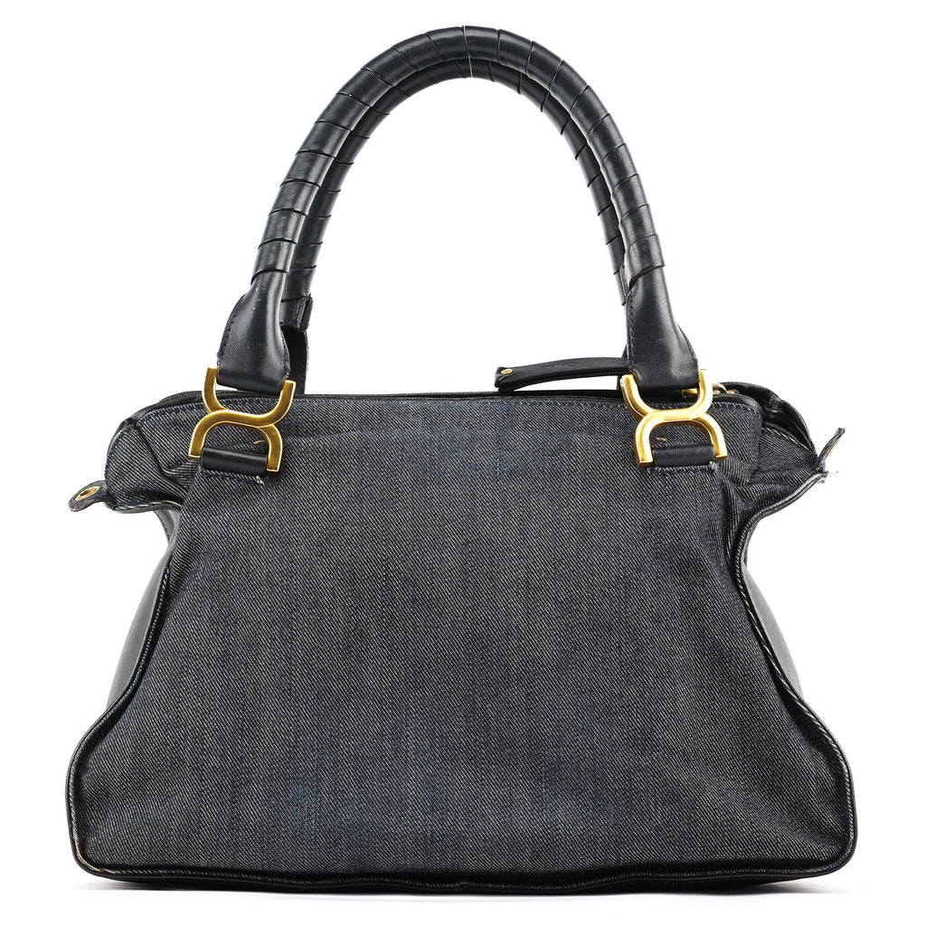 Blue Denim Leather Marcie 2-Way Bag