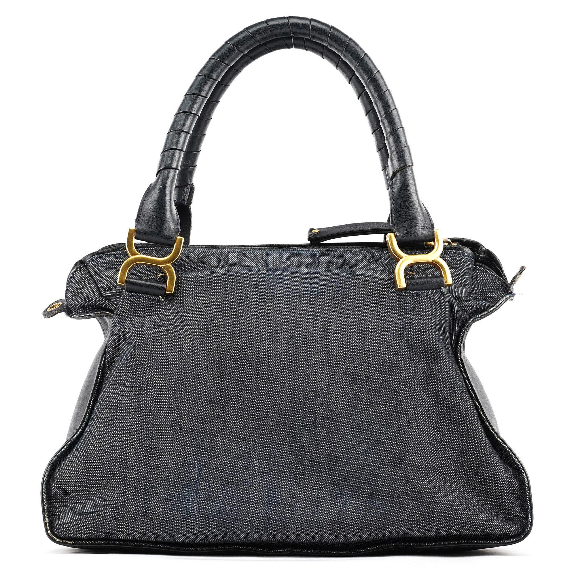 Blue Denim Leather Marcie 2-Way Bag