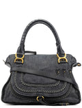 Blue Denim Leather Marcie 2-Way Bag