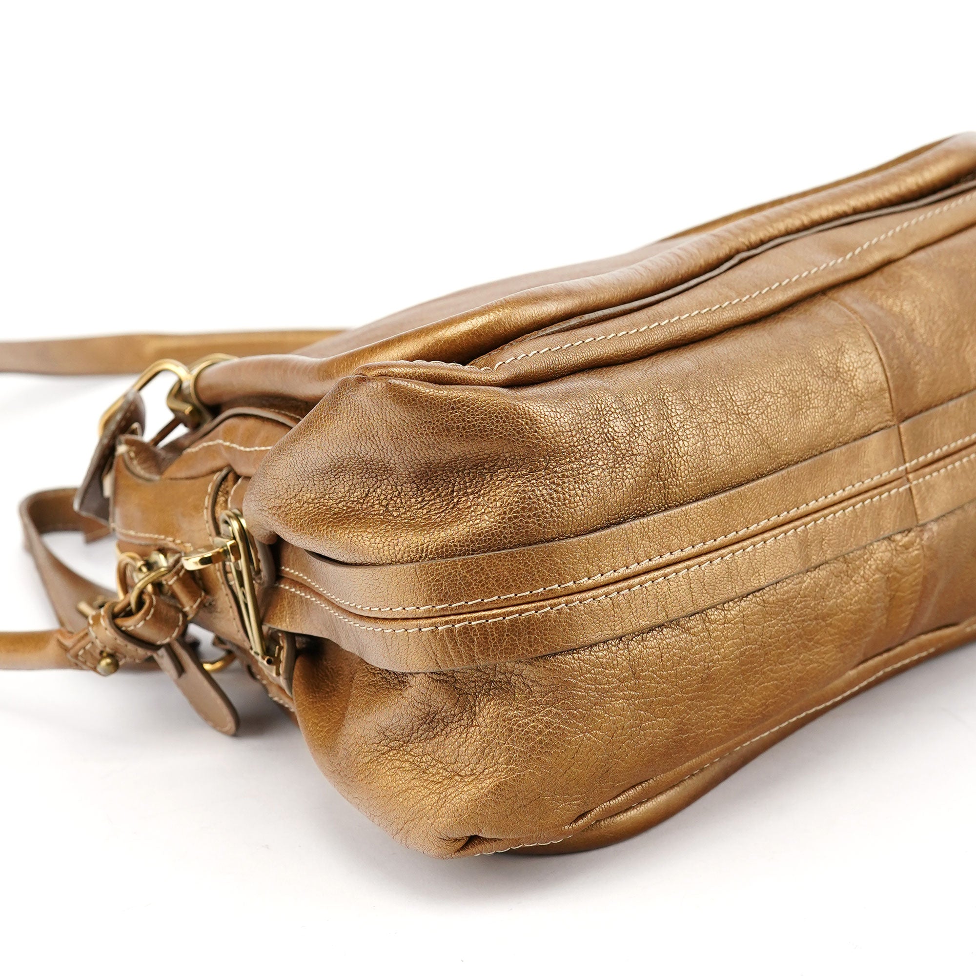 Bronze Leather Paraty 2-Way Shoulder Bag