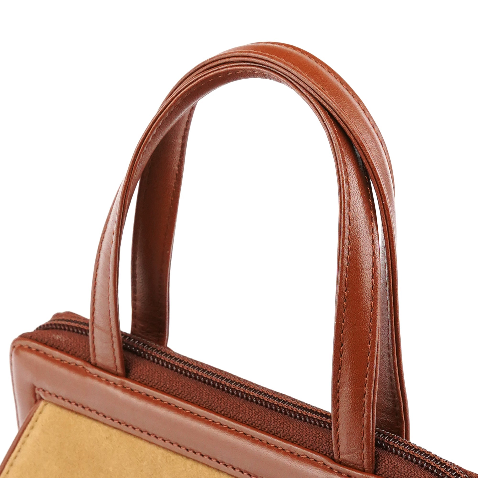 Brown Beige Floral Embroidered Bag