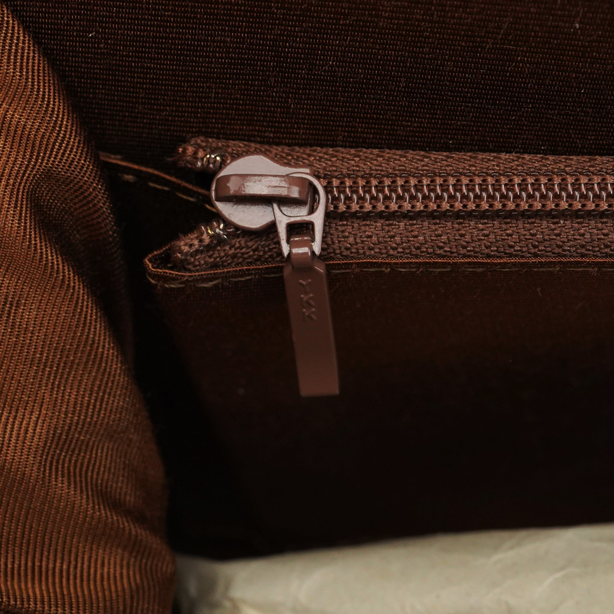 Brown Beige Floral Embroidered Bag