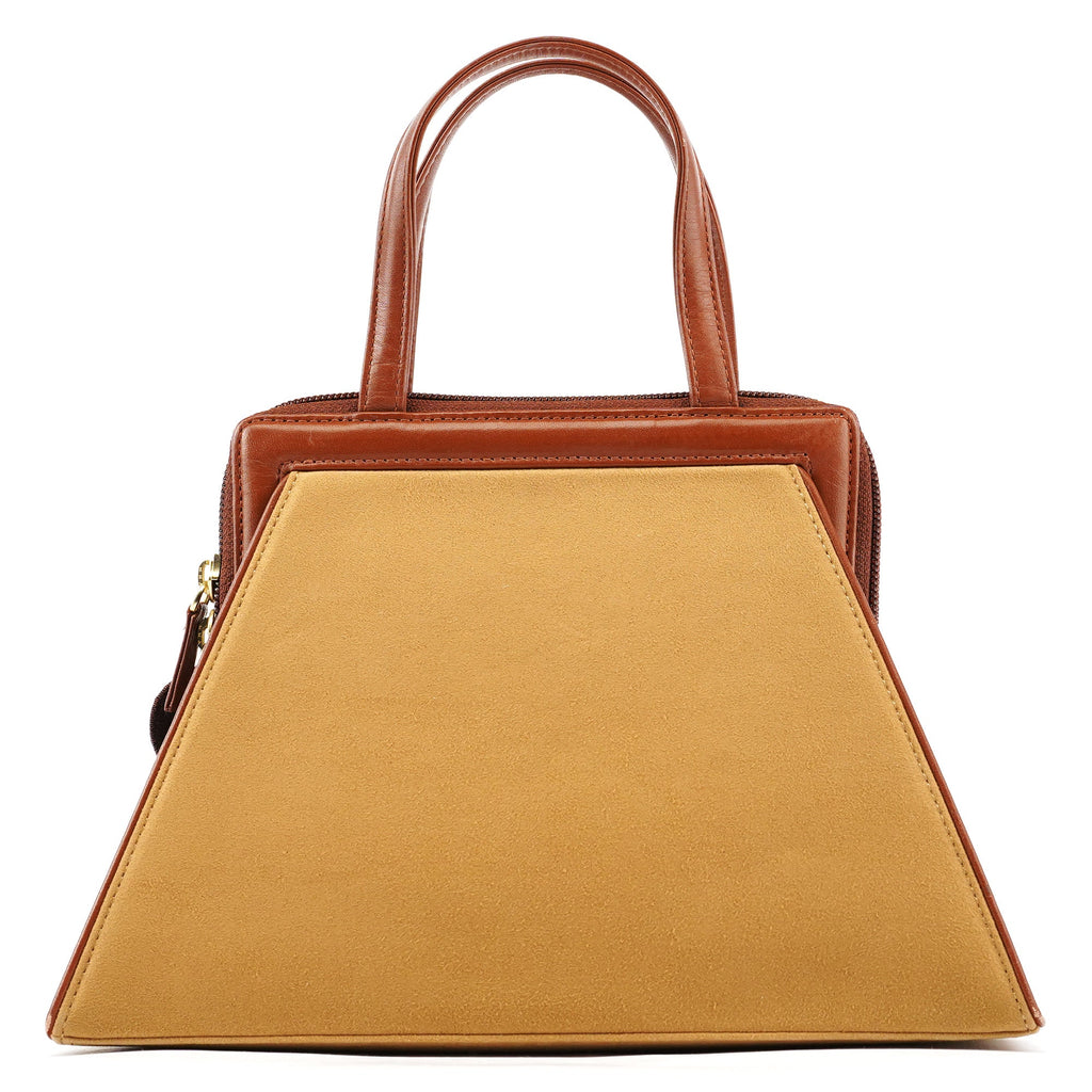 Brown Beige Floral Embroidered Bag