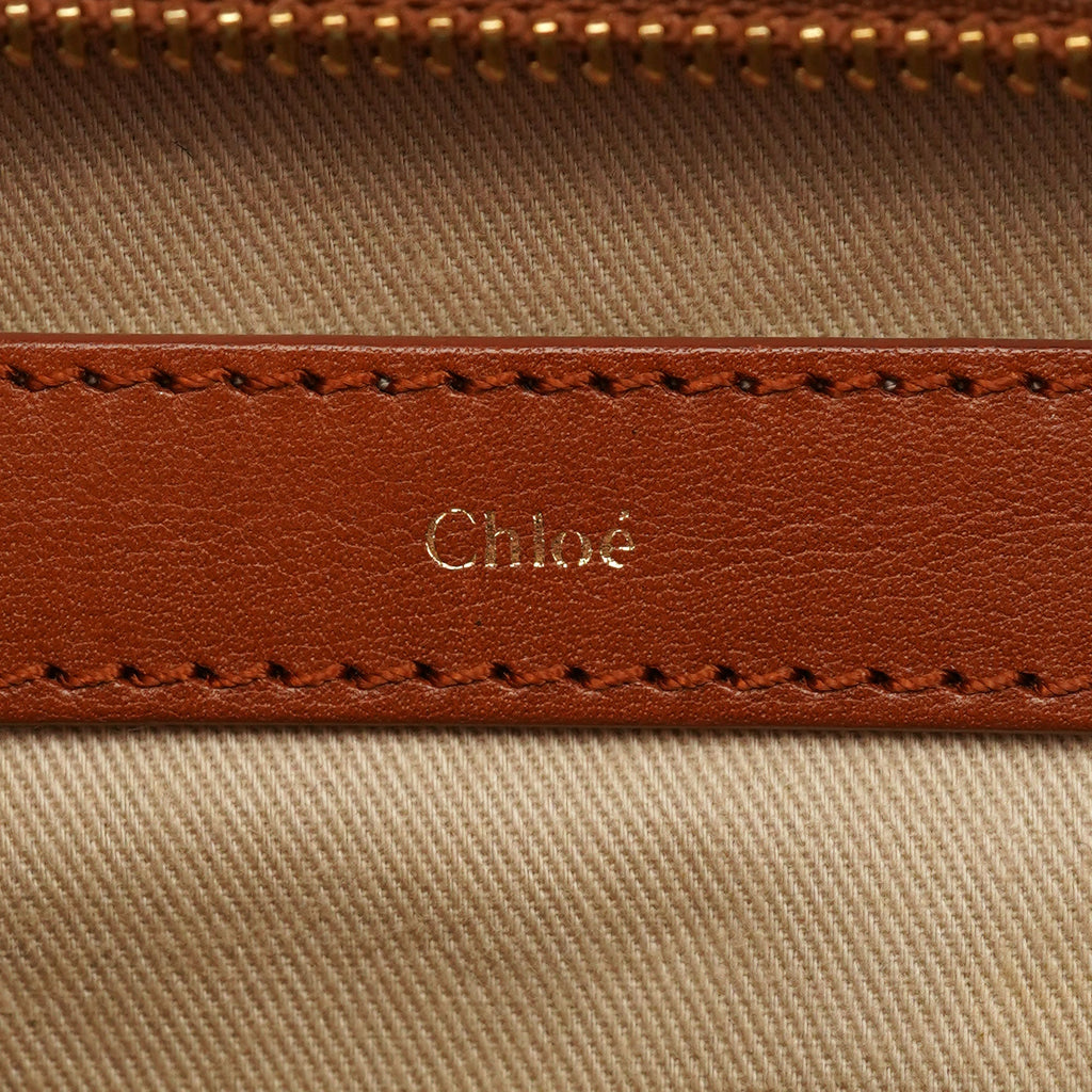 Brown Black Calfskin Leather 2-Way Bag