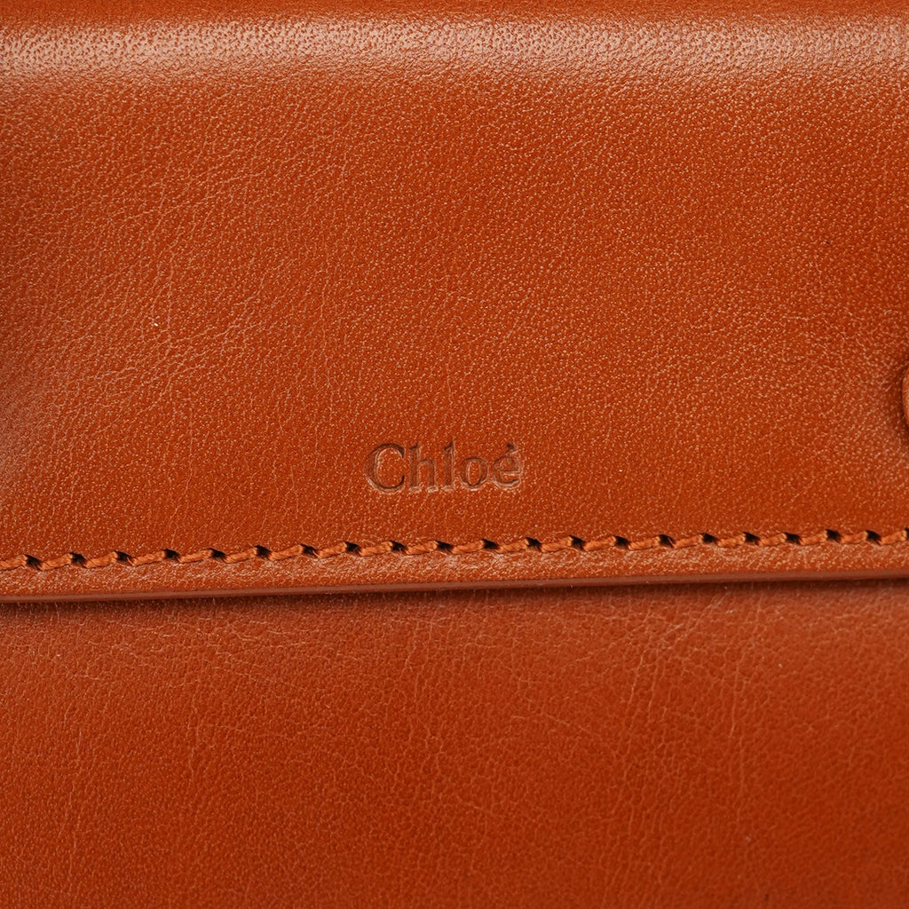 Brown Black Calfskin Leather 2-Way Bag