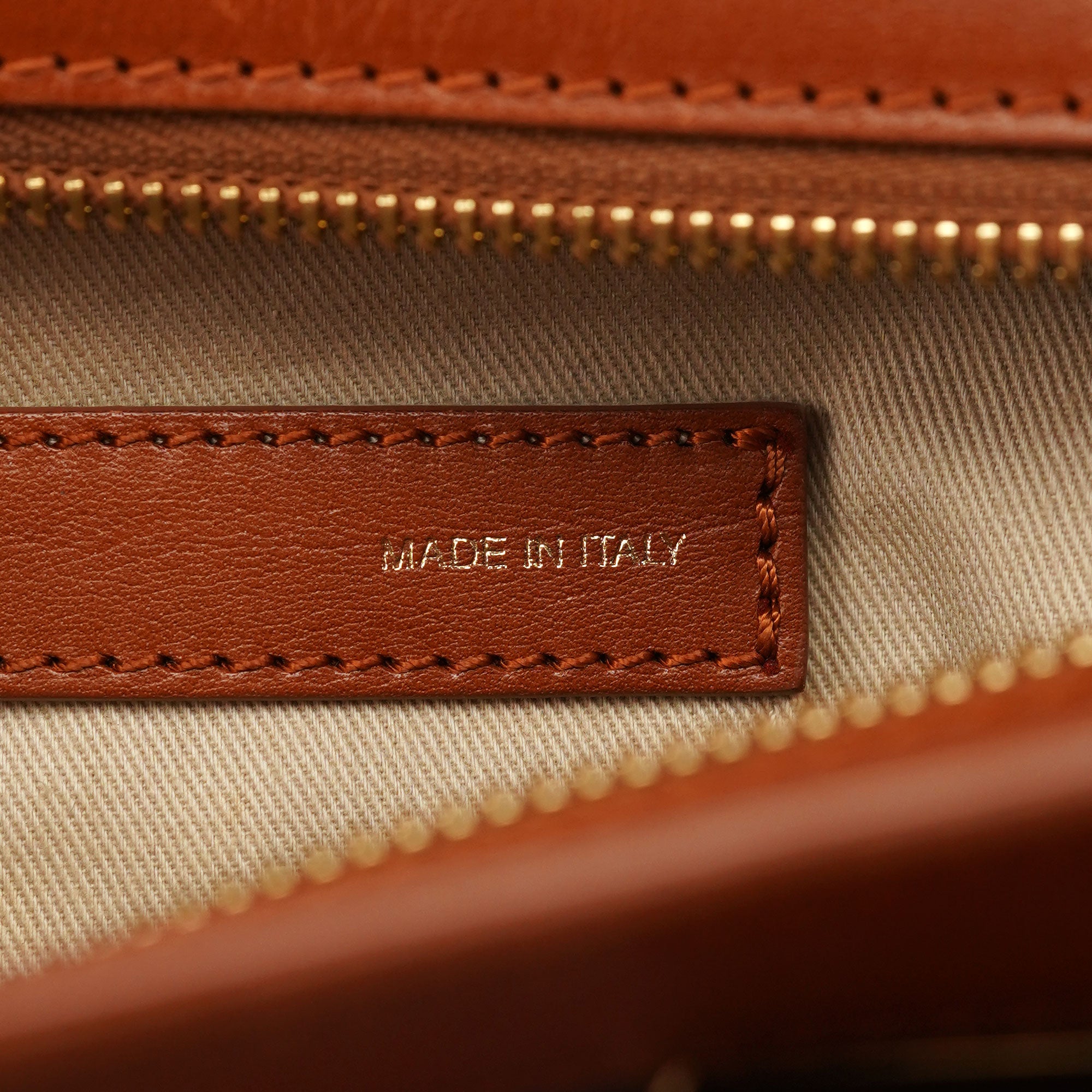 Brown Black Calfskin Leather 2-Way Bag