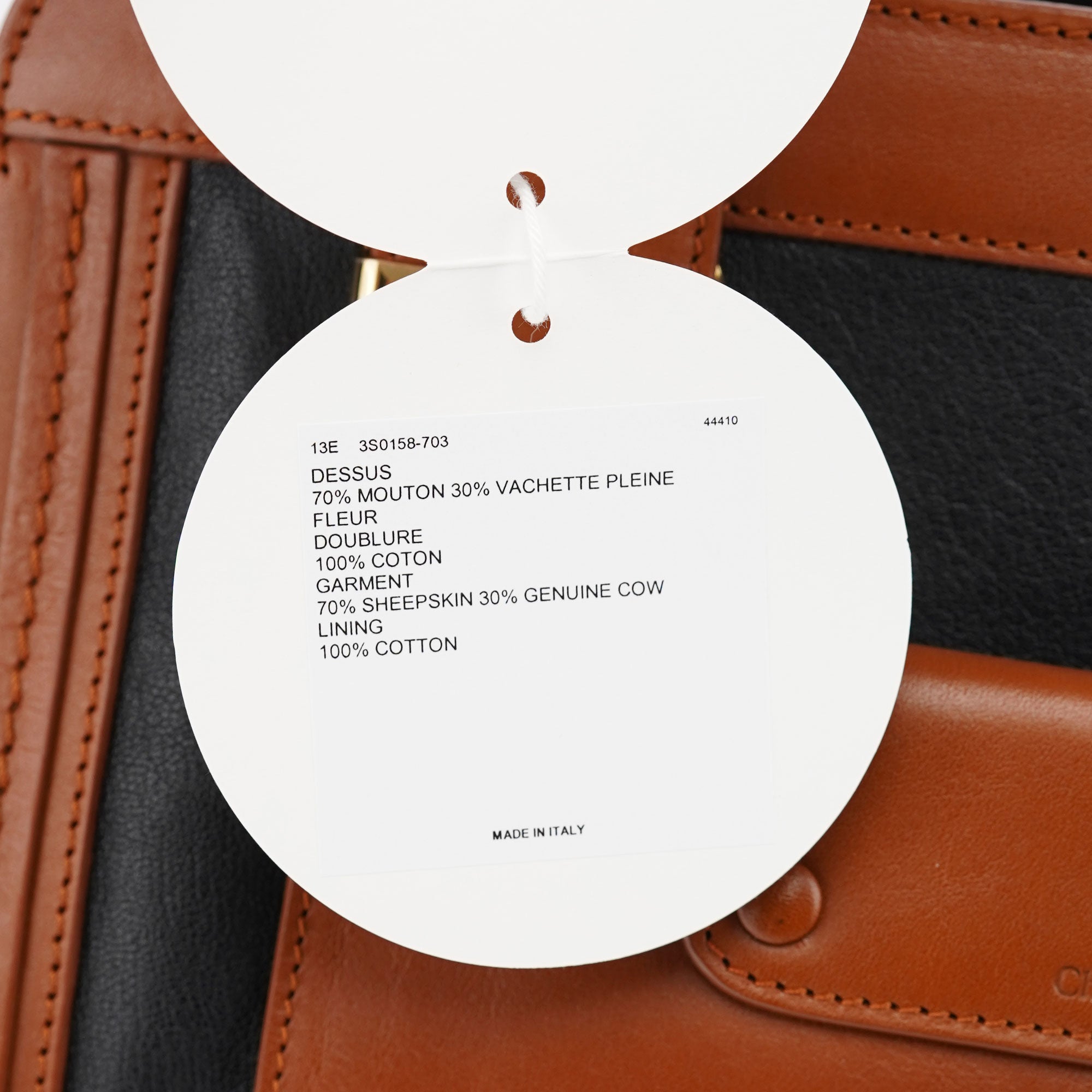 Brown Black Calfskin Leather 2-Way Bag