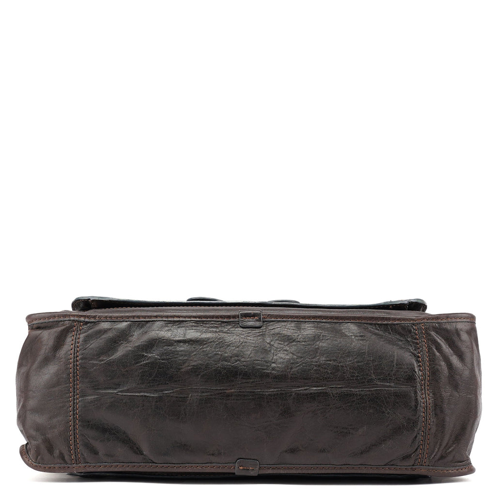 Brown Calfskin Bay Tote Bag