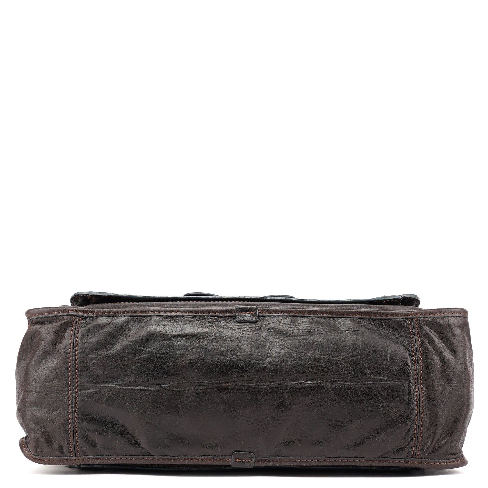 Brown Calfskin Bay Tote Bag