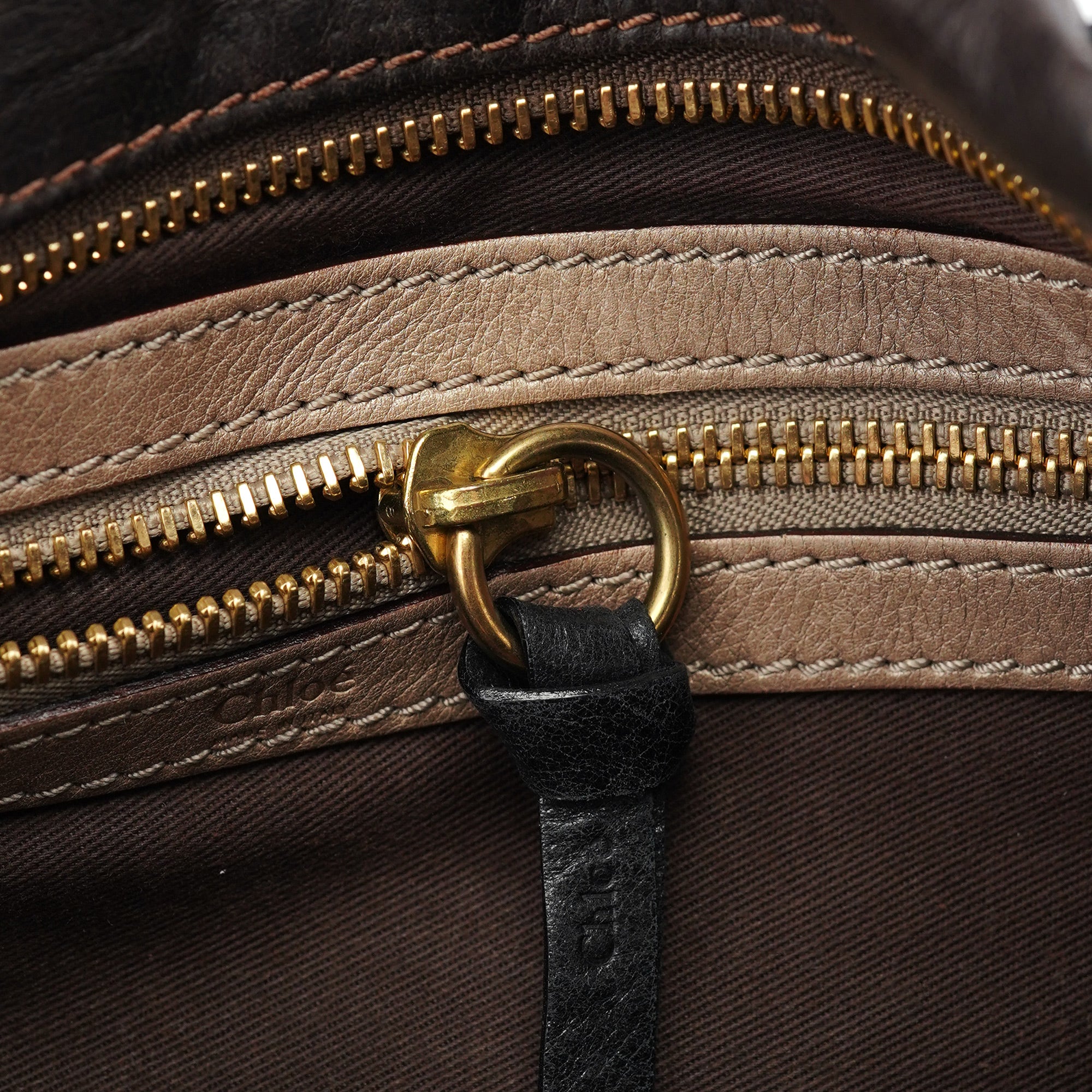 Brown Calfskin Bay Tote Bag