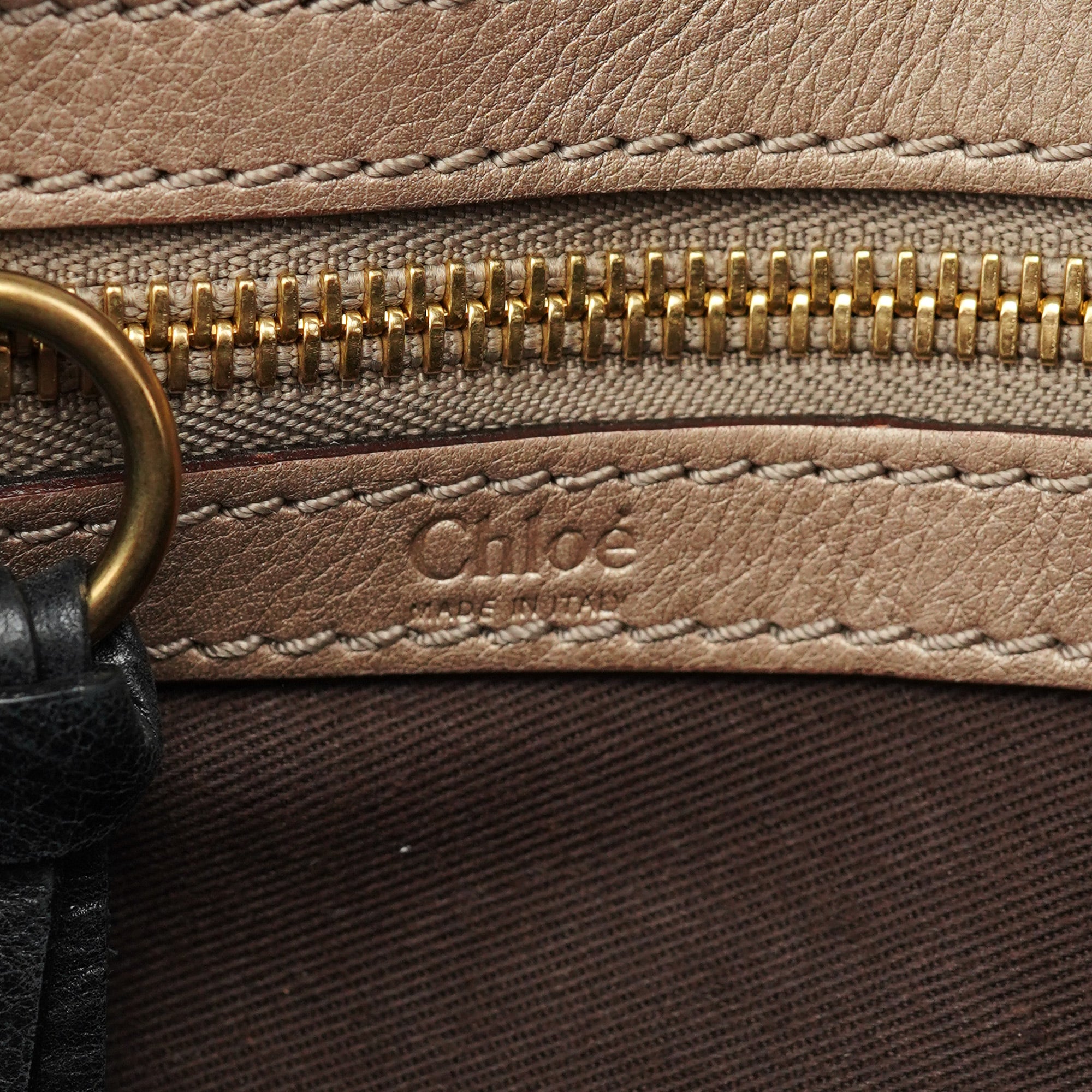 Brown Calfskin Bay Tote Bag