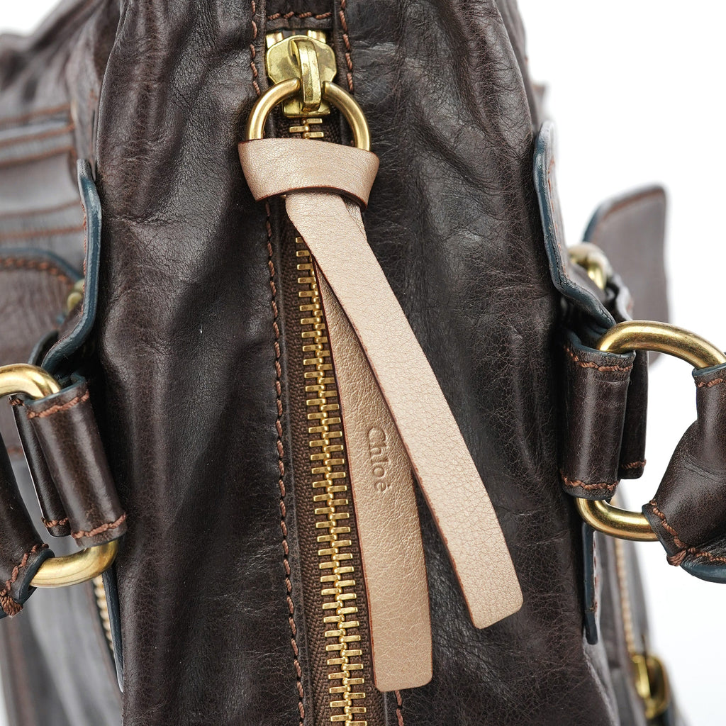 Brown Calfskin Bay Tote Bag