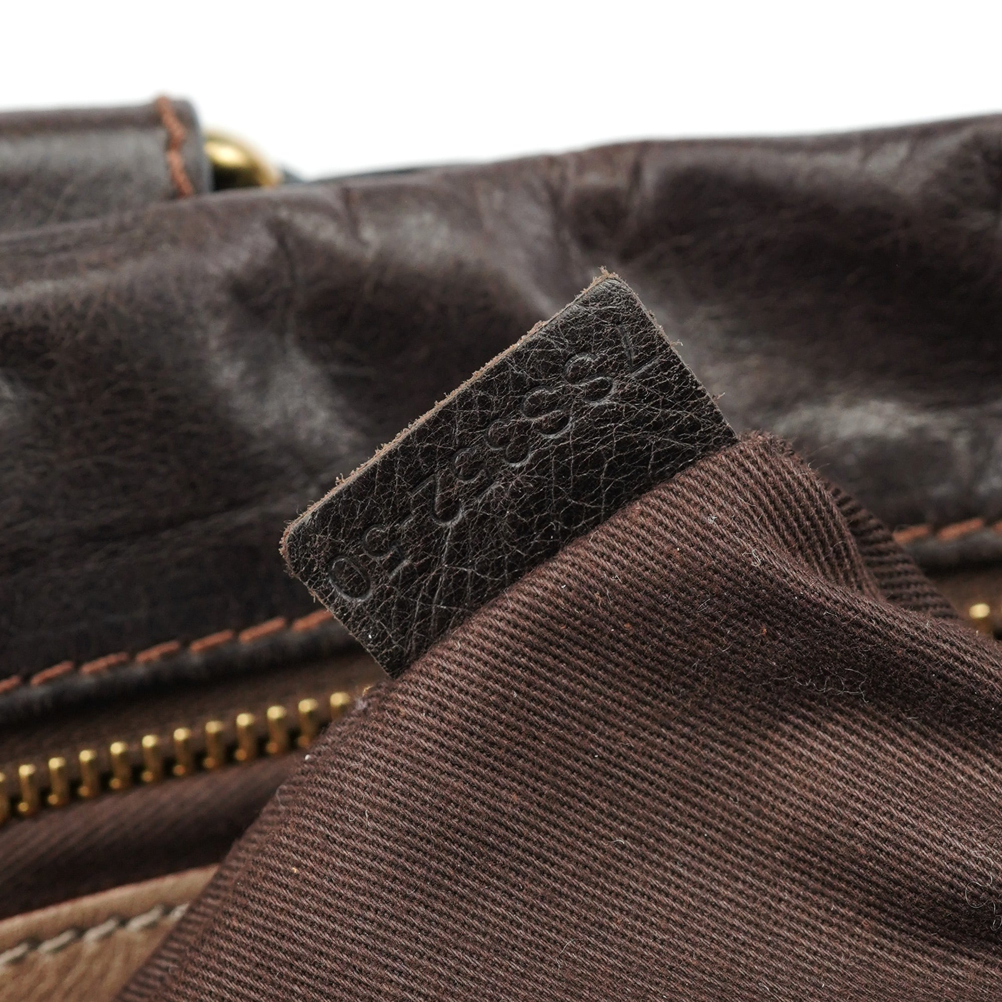 Brown Calfskin Bay Tote Bag