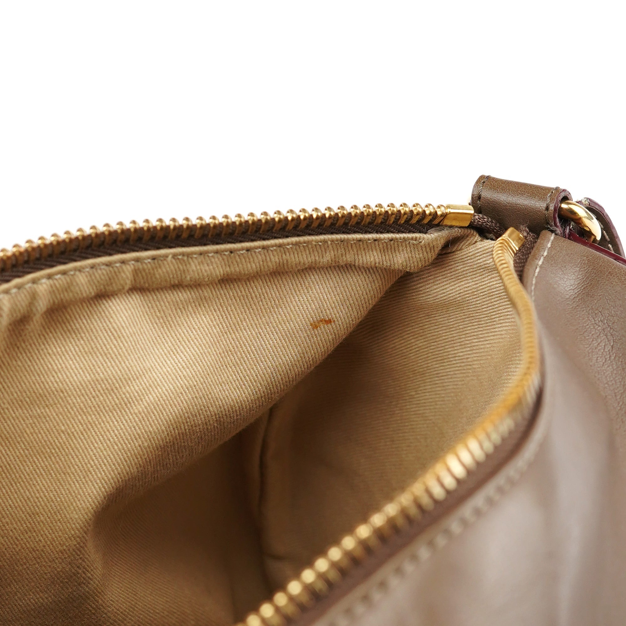 Brown Calfskin Boston 2-Way Bag