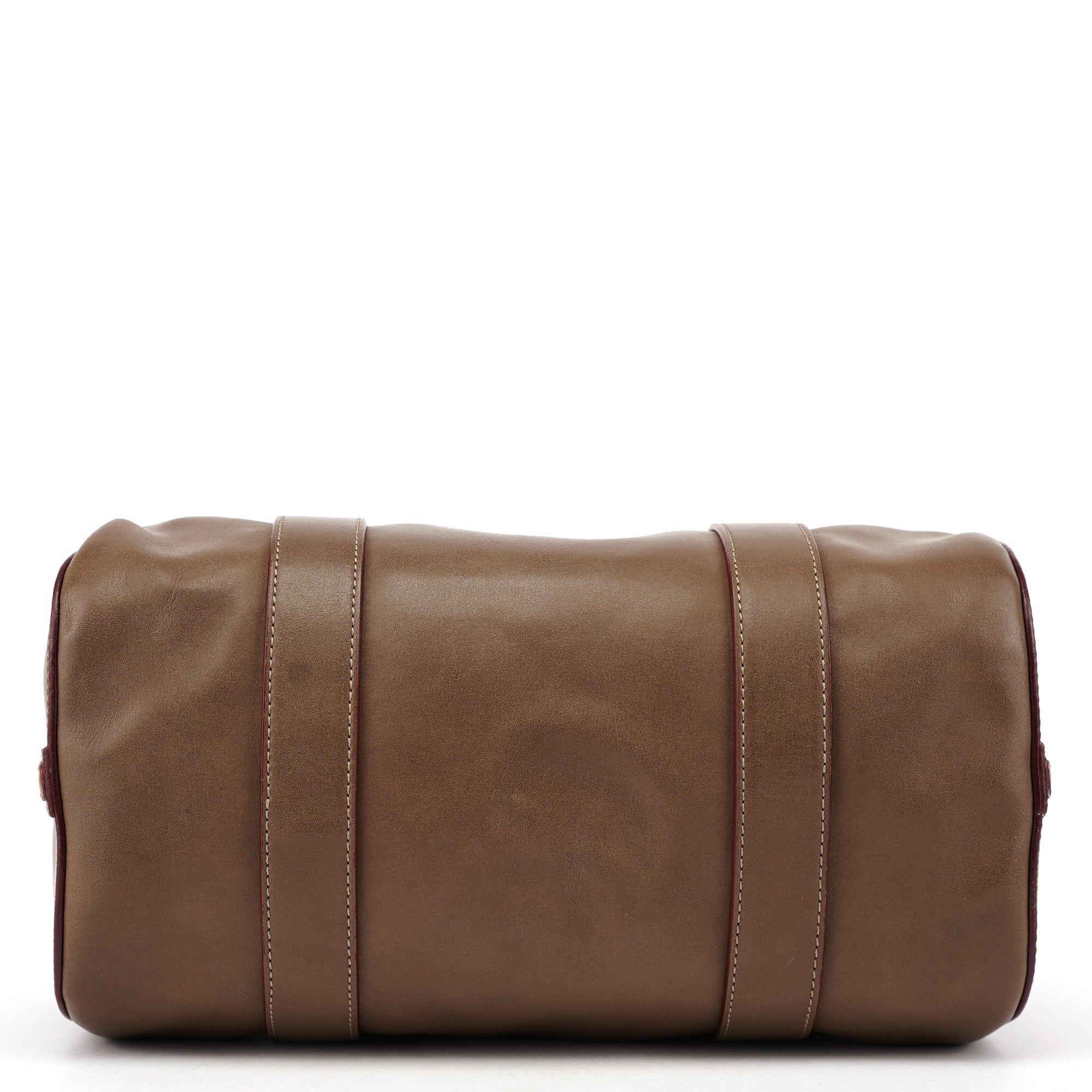 Brown Calfskin Boston 2-Way Bag