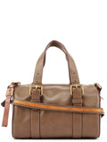 Brown Calfskin Boston 2-Way Bag