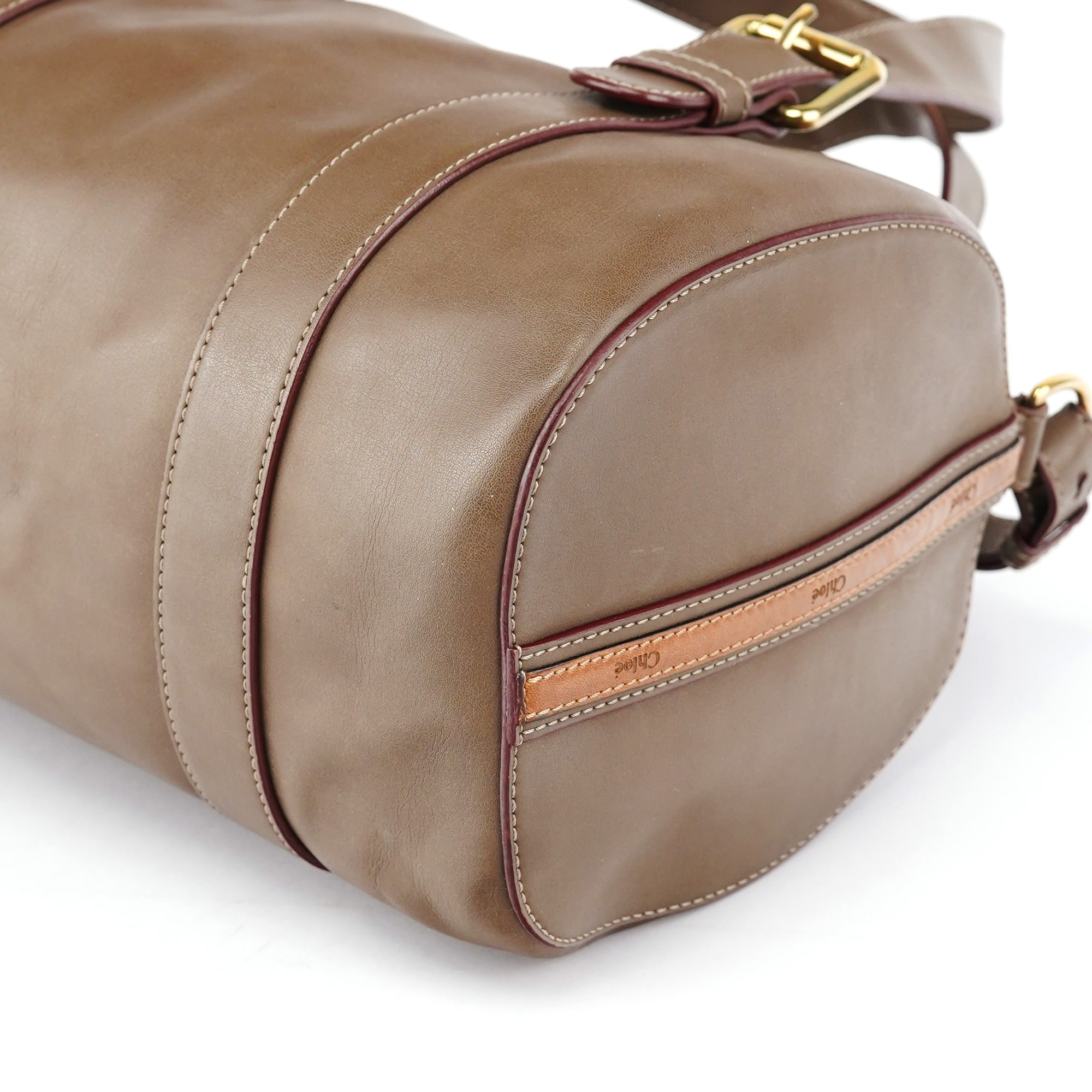 Brown Calfskin Boston 2-Way Bag