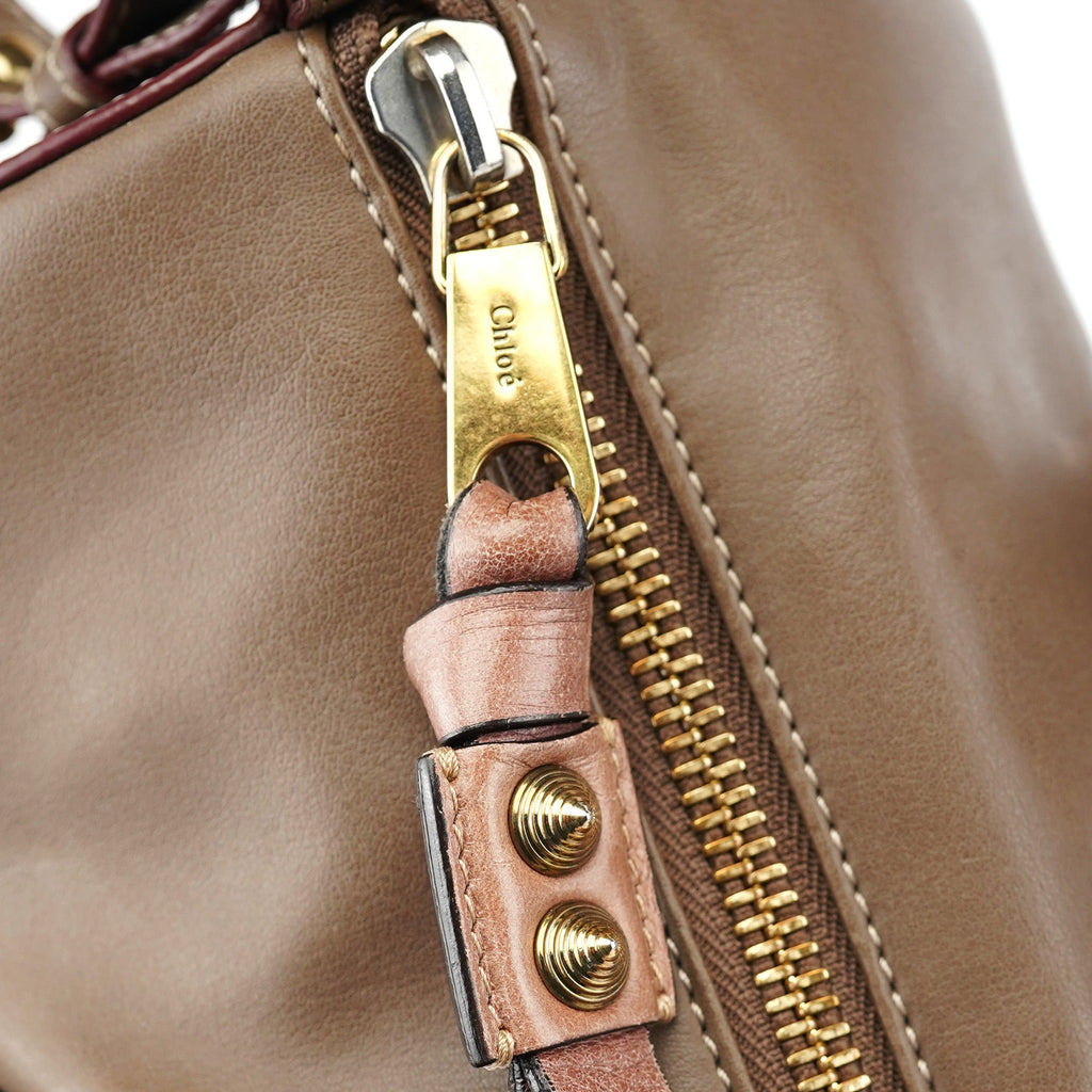 Brown Calfskin Boston 2-Way Bag
