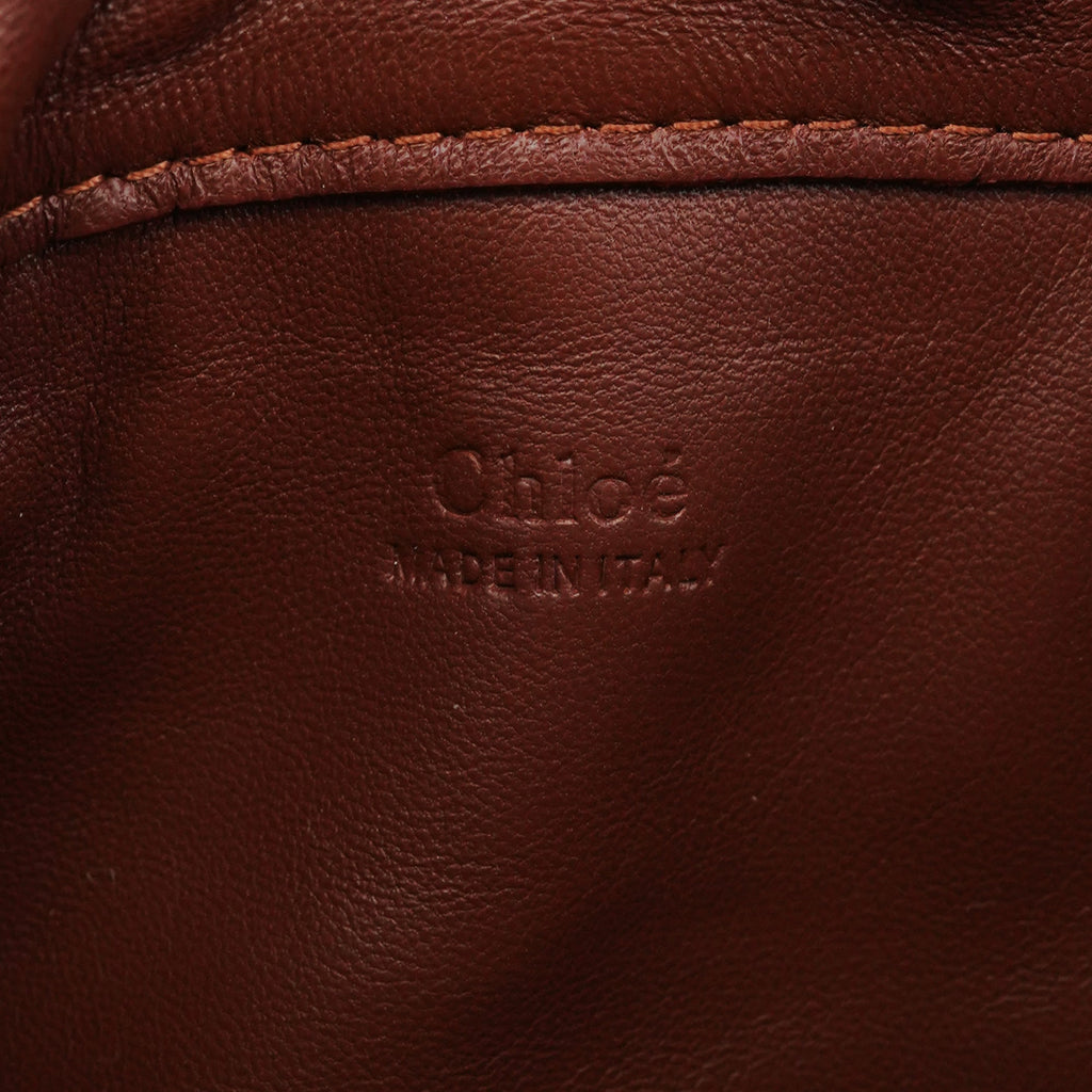 Brown Calfskin Leather C Shoulder Bag