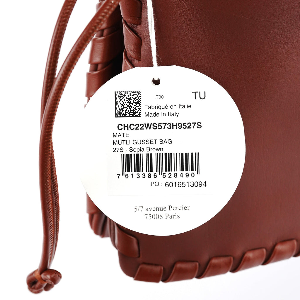 Brown Calfskin Leather C Shoulder Bag