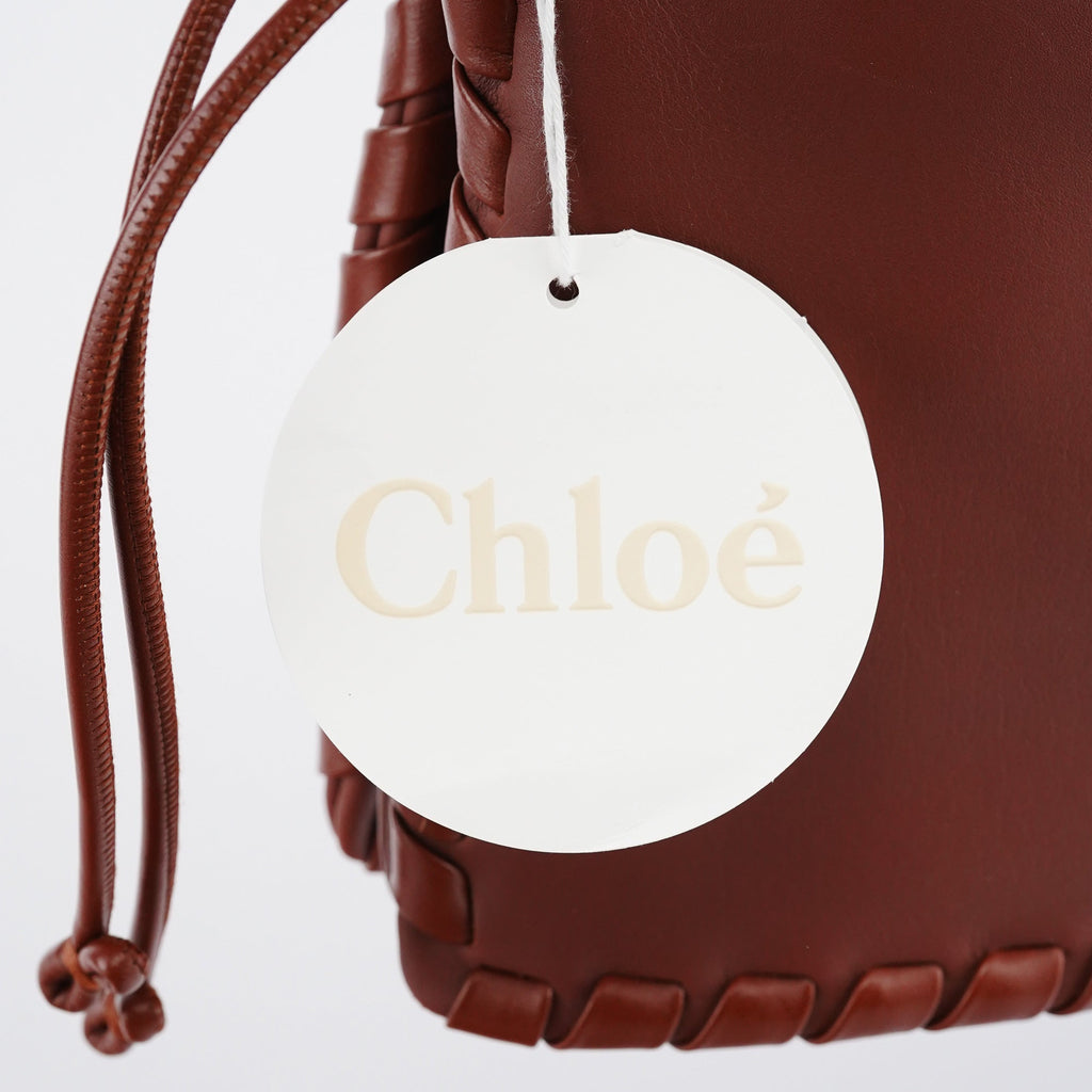 Brown Calfskin Leather C Shoulder Bag